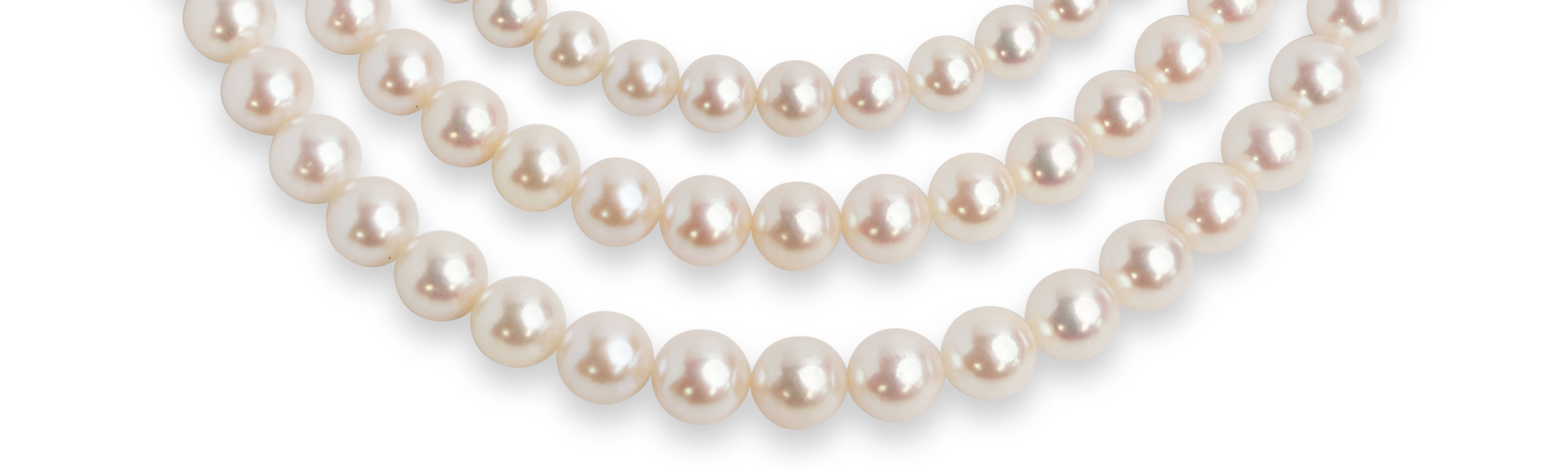 Collares de perlas akoya japonesas cultivadas naturales