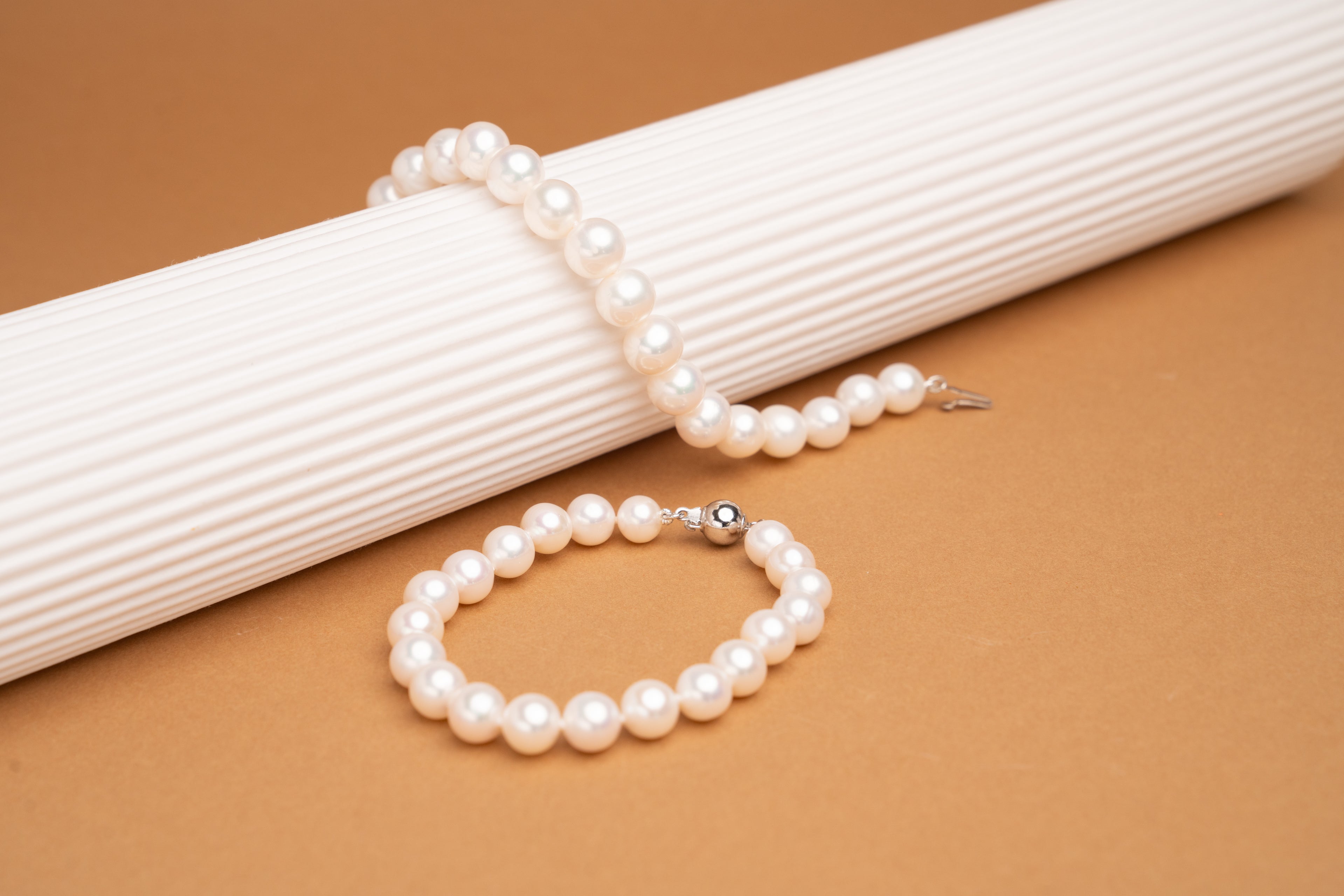 Pulseras de Perlas Blancas Barrocas Keshi Secret & You
