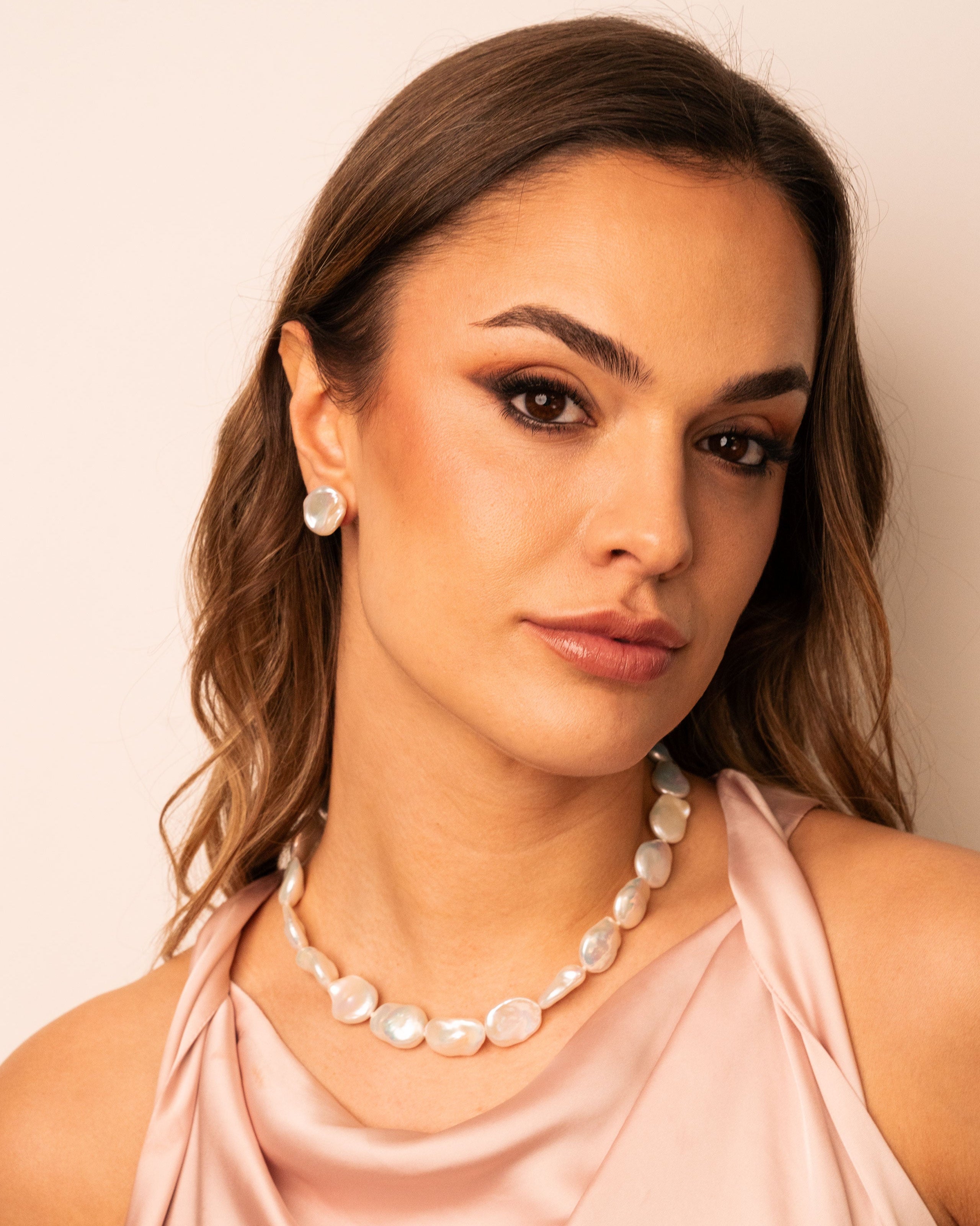 Collar de Perlas de Agua Dulce Moneda Barrocas de 12-13 mm y 45 cm de largo Secret & You