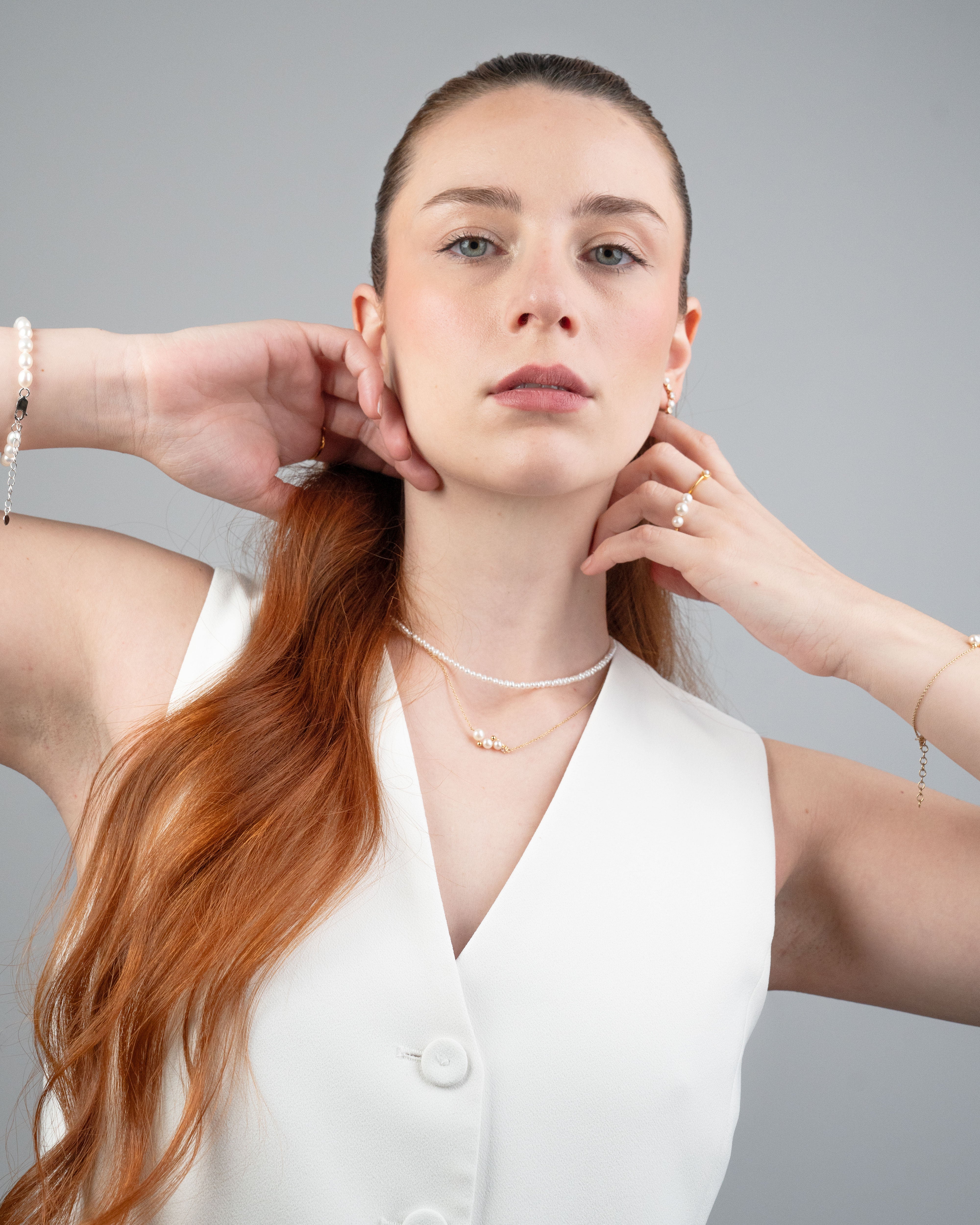 Anillo de Perla Mini Redonda de 3mm - Oro Vermeil secret & you