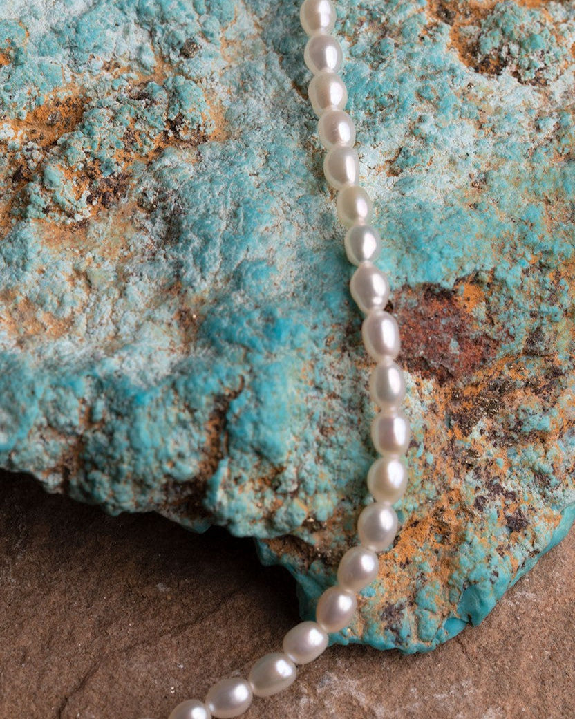 Pulsera de perlas cultivadas de agua dulce Ovaladas de 3-4 mm
