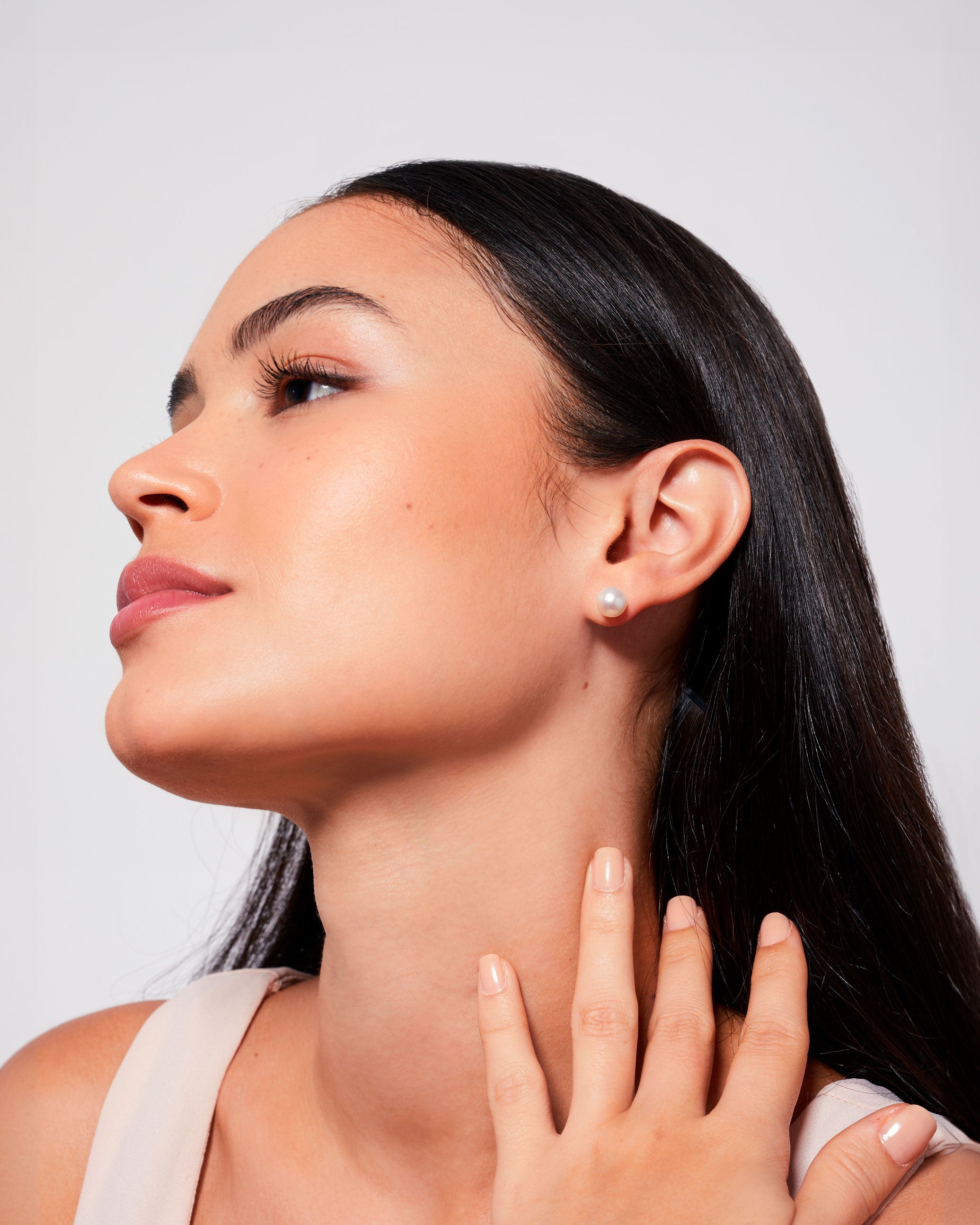 Pendientes de Perlas Redondas Cultivadas y Plata de Ley Secret & You 7-7'5mm