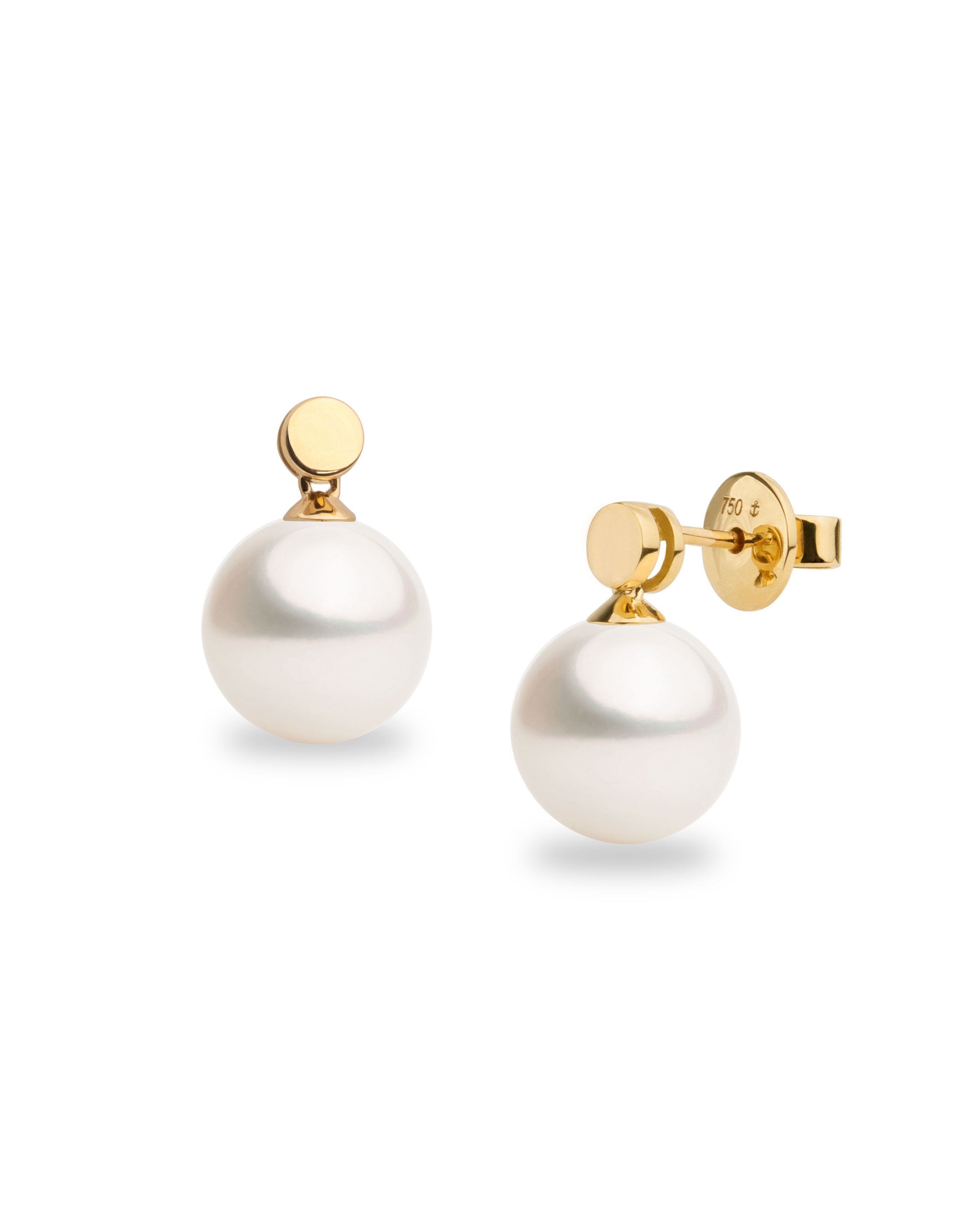 Pendientes Cassia con Perlas Australianas y Disco de Oro | 9- 10 mm