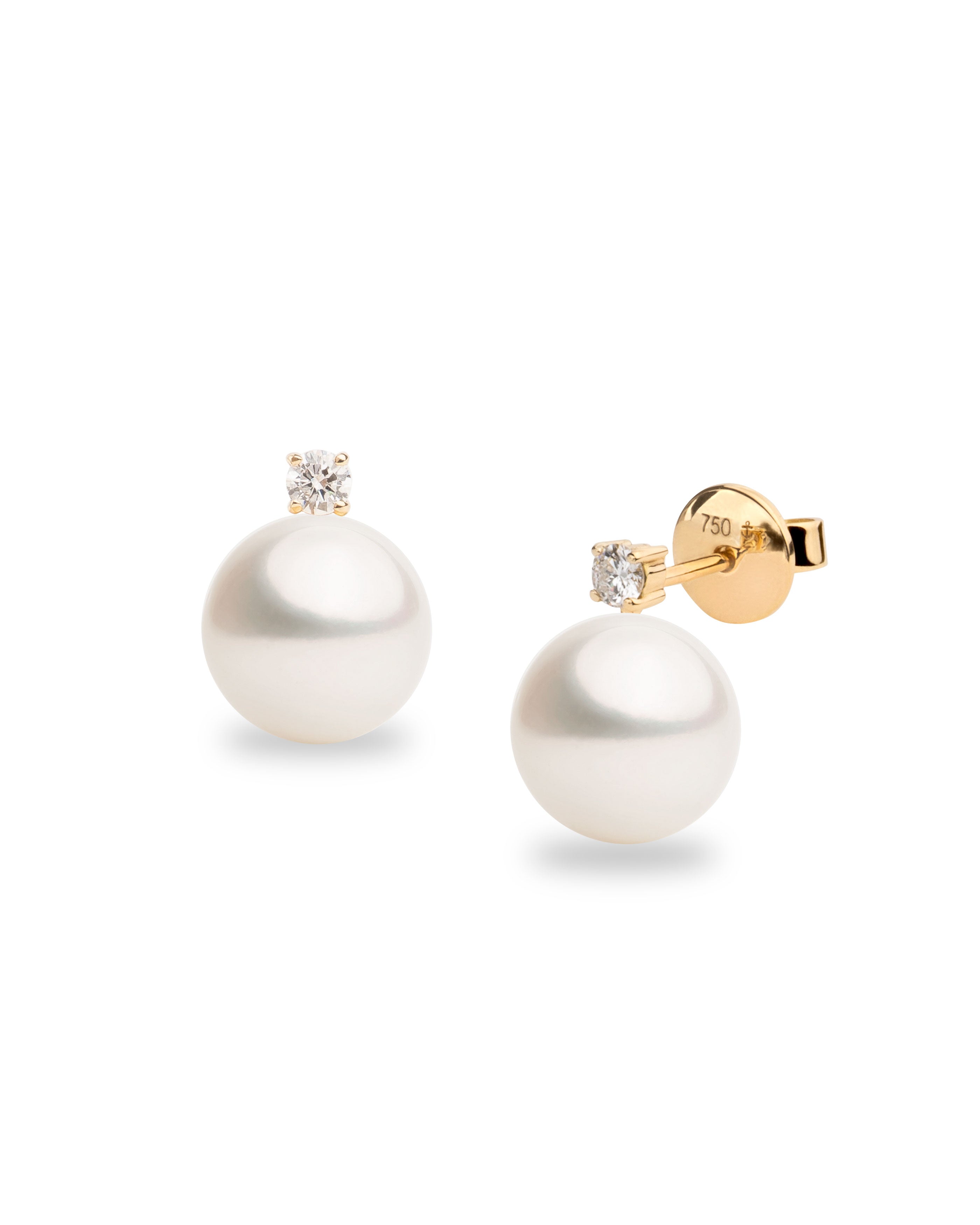 Pendientes Elara con Perlas Australianas y Diamantes en Oro | 9 - 10 mm