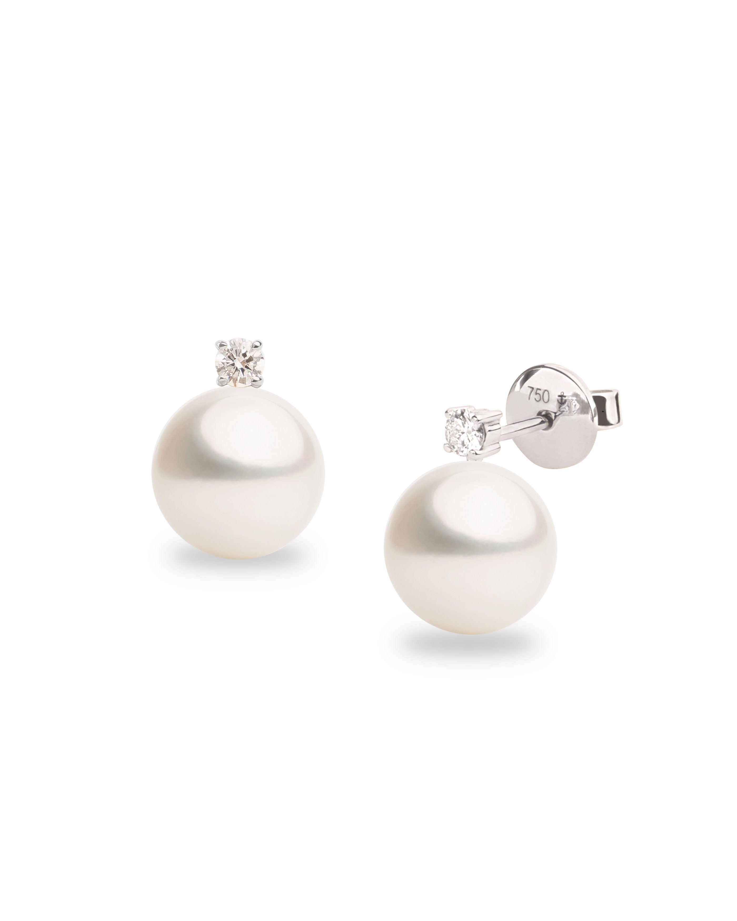 Pendientes Elara con Perlas Australianas y Diamantes en Oro Blanco | 9 - 10 mm