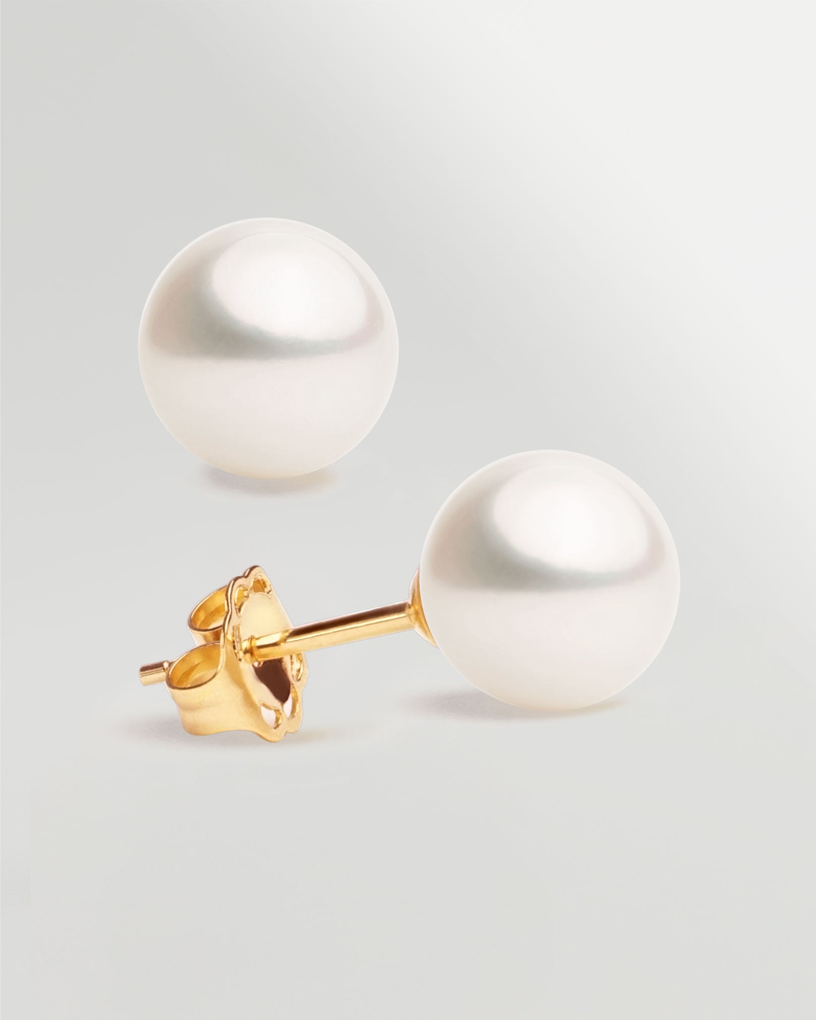 Pendientes de Perlas Cultivadas Australianas AAA en Oro de 18 k | 9-9,5 mm