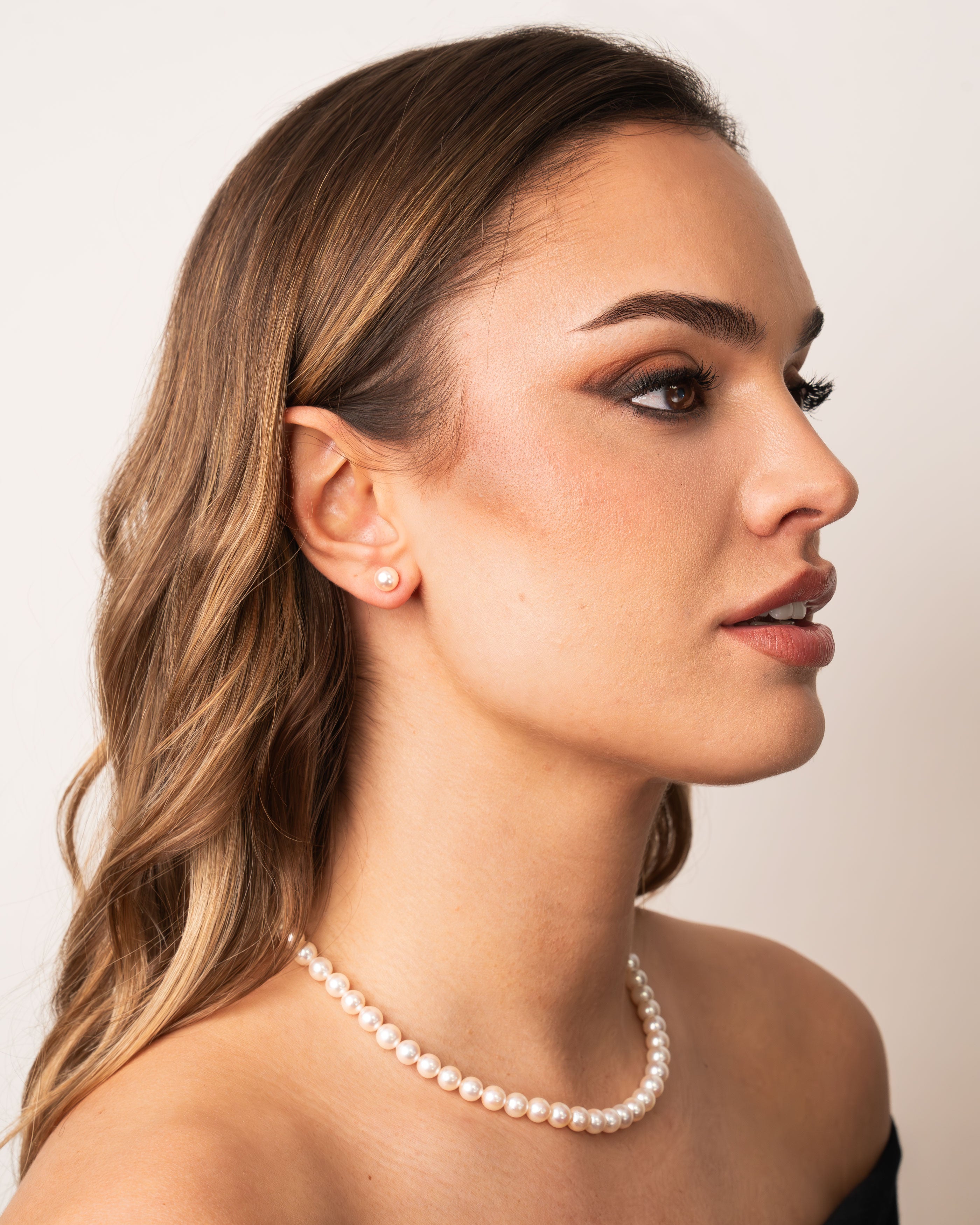 Pendientes de perlas Akoya Japonesas de 7-7,5 mm