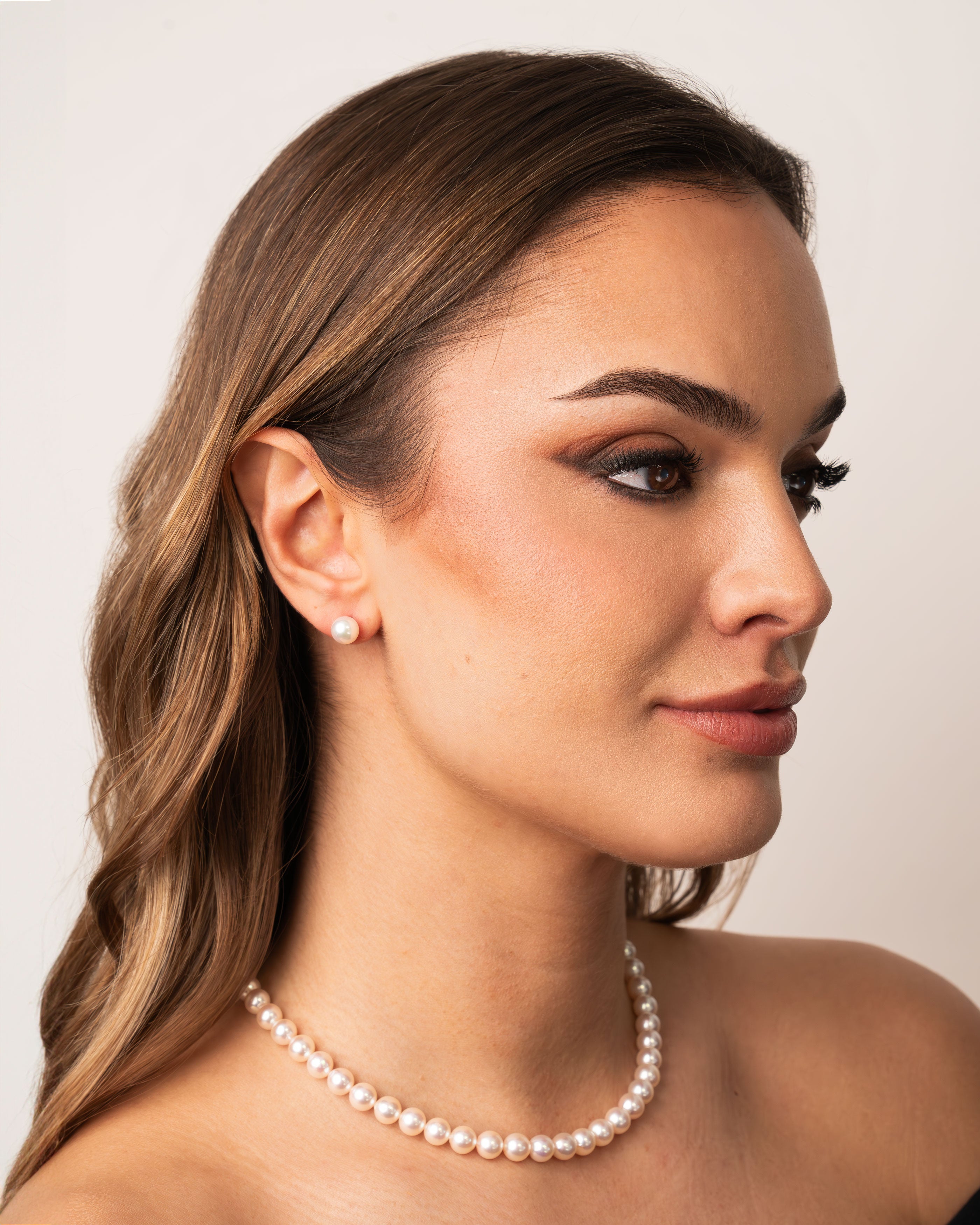 Pendientes de Perlas Cultivadas Akoya Japonesas en Oro de 18k 7,5-8mm