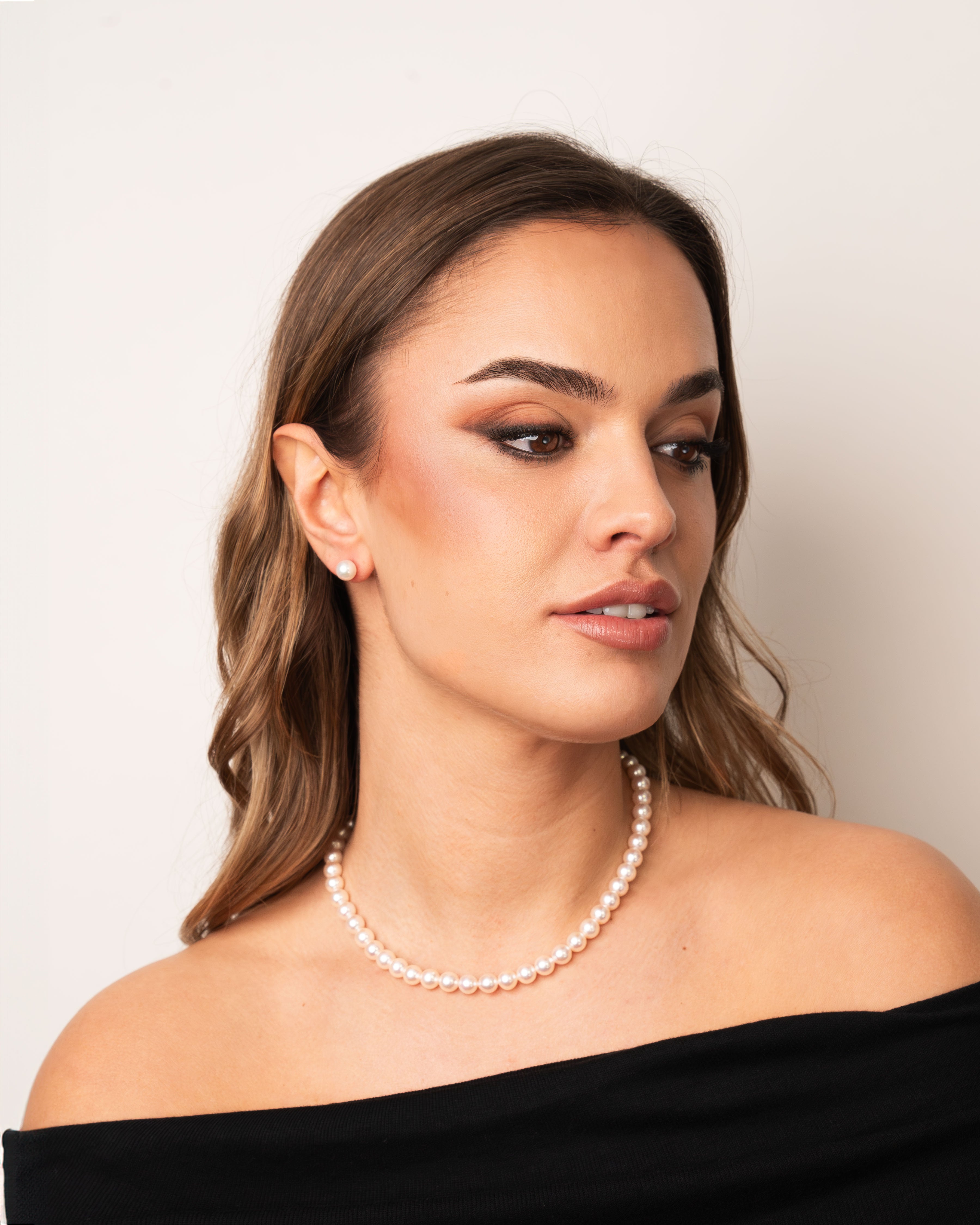 Pendientes de Perlas Cultivadas Akoya Japonesas en Oro de 18k 7,5-8mm Secret & You