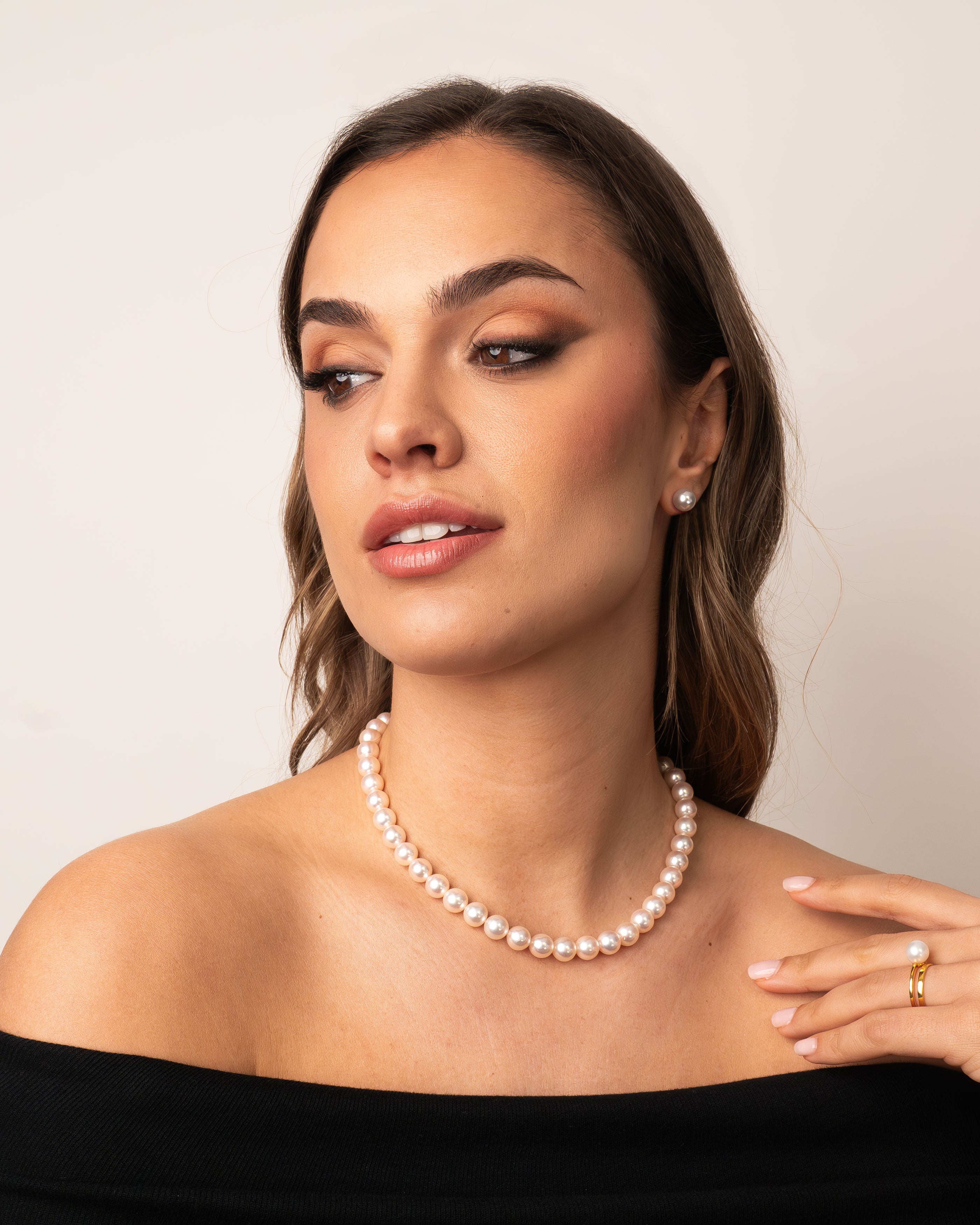 Pendientes de Perlas Cultivadas Akoya Japonesas en Oro de 18k 9-9,5mm Secret & You