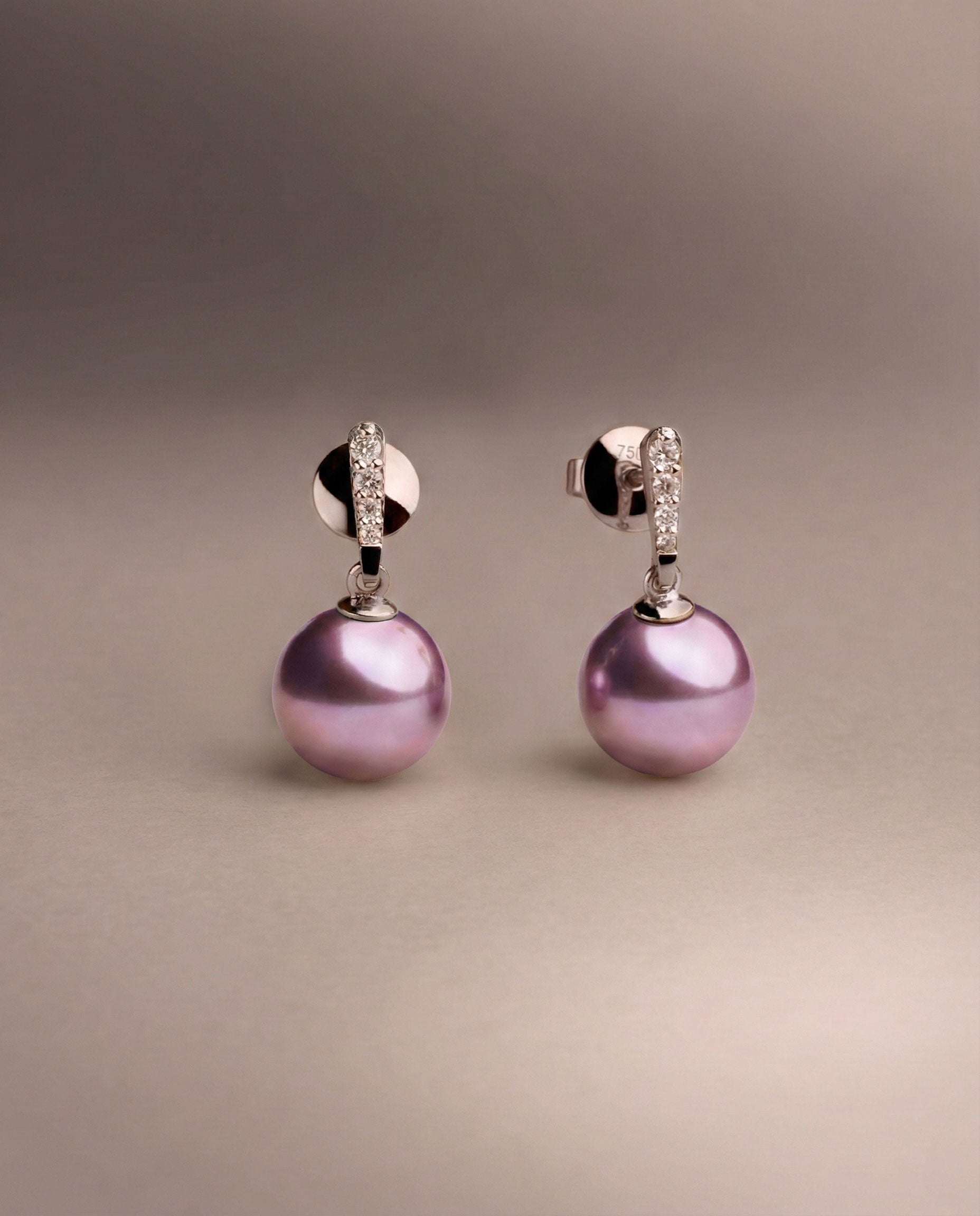 Pendientes Alyssa de Perlas Agua Dulce Edison Moradas 8-9 mm | SY Perlas