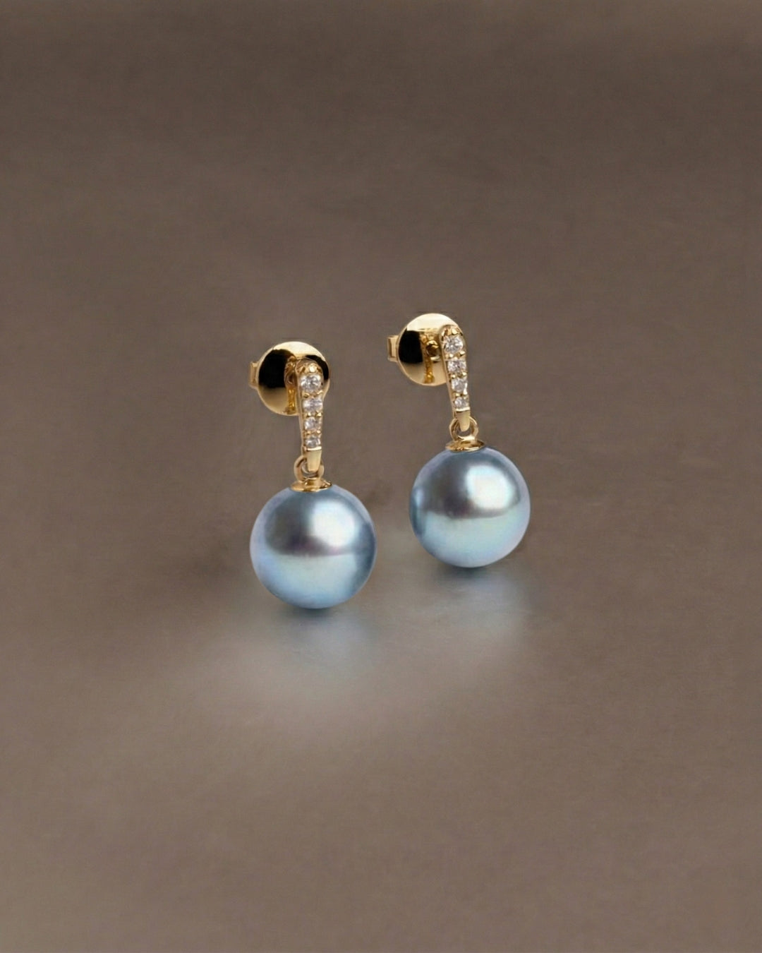 Pendientes Alyssa con Perlas Blue Akoya Japonesas AAA 8-8,5 mm | SY Perlas