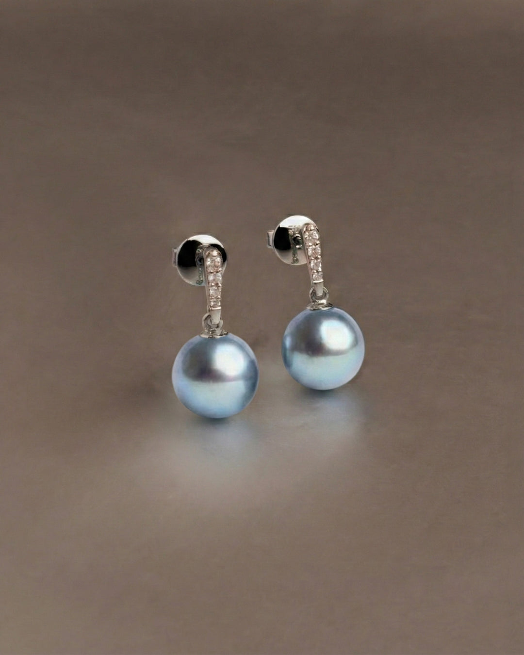 Pendientes Alyssa con Perlas Blue Akoya Japonesas AAA 8-8,5 mm | SY Perlas