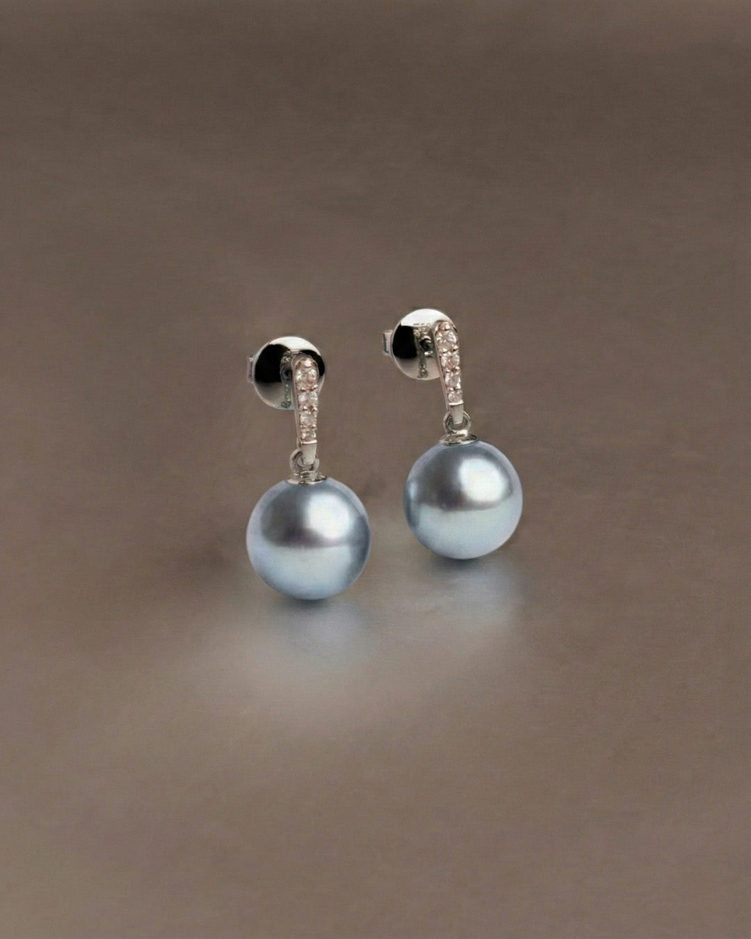 Pendientes Alyssa con Perlas Blue Akoya Japonesas AAA 8-8,5 mm | SY Perlas
