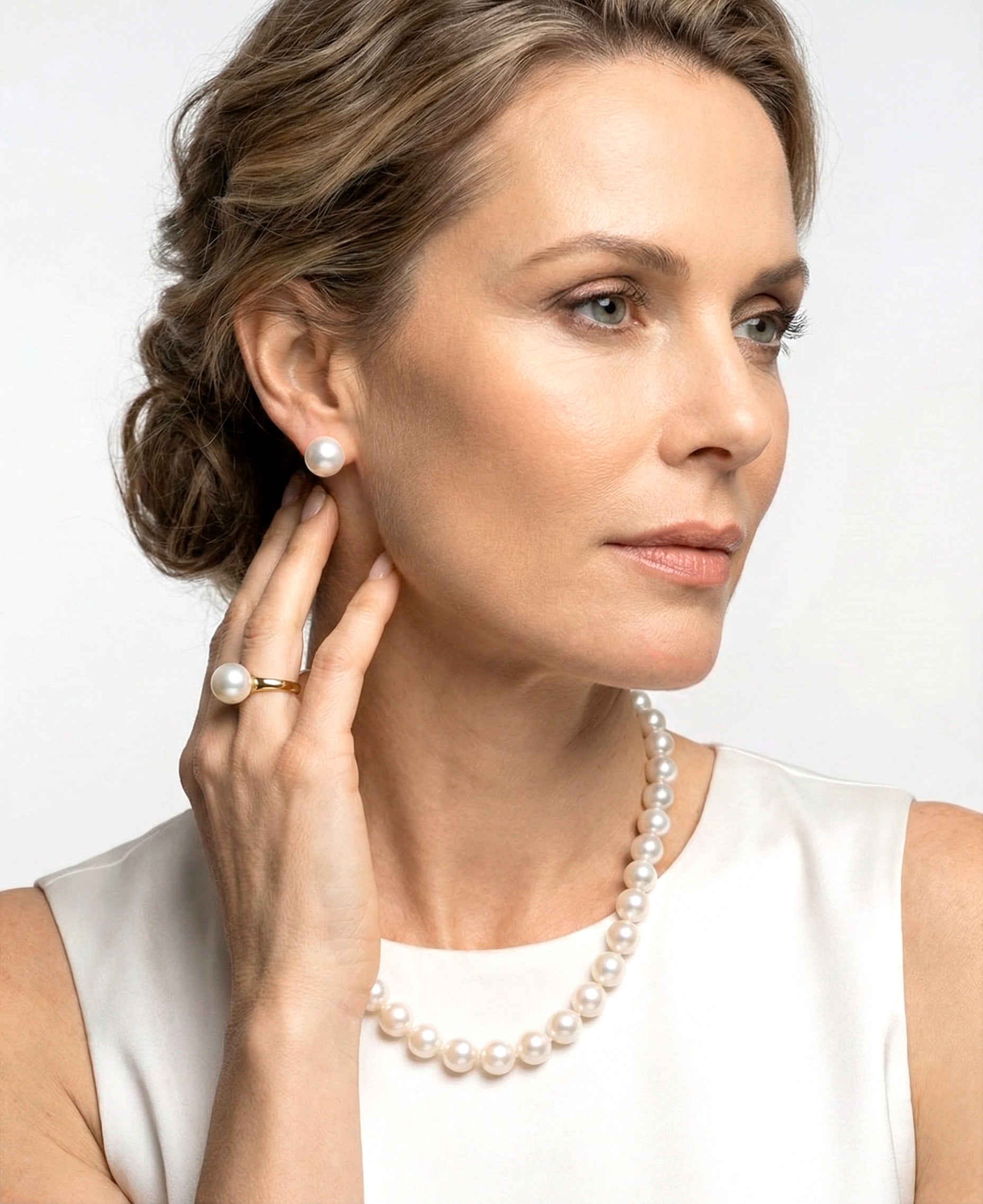 Pendientes de Perlas Cultivadas Australianas AAA en Oro Blanco