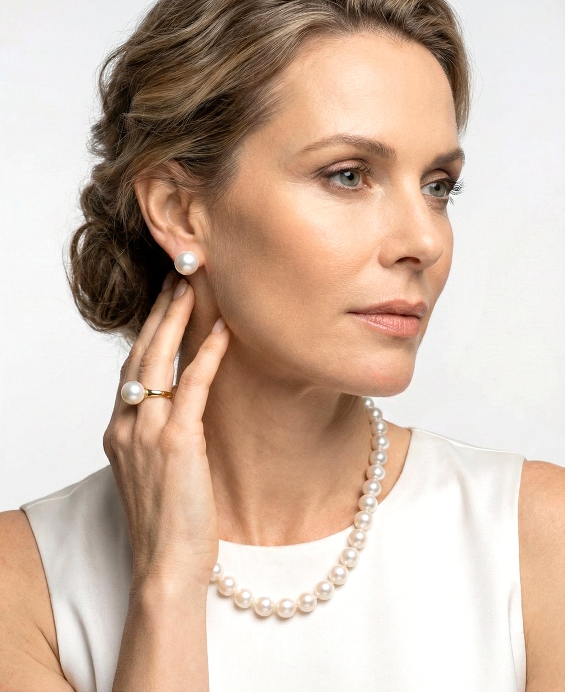 Pendientes de Perlas Cultivadas Australianas AAA en Oro Blanco