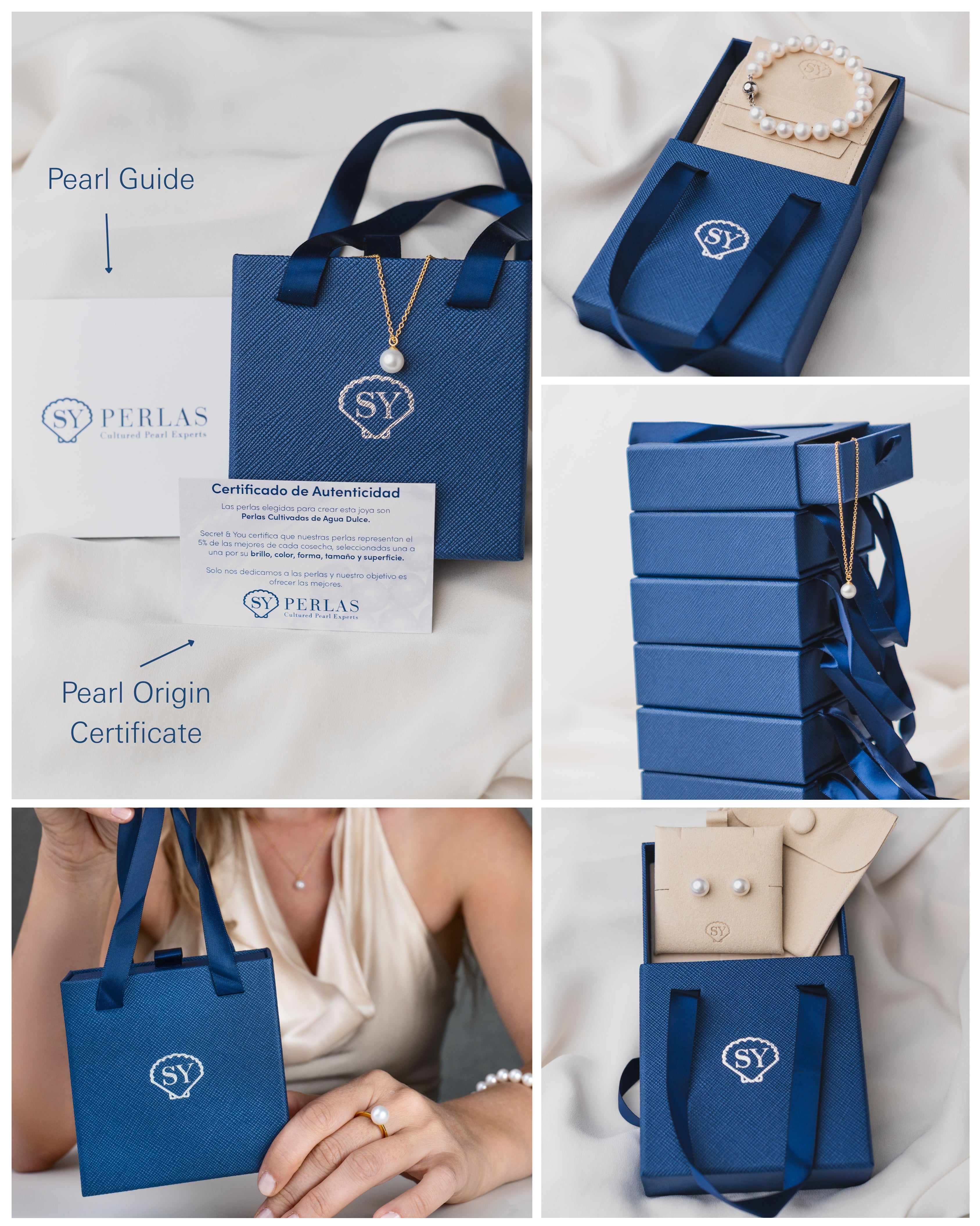 packaging pendientes perla agua dulce