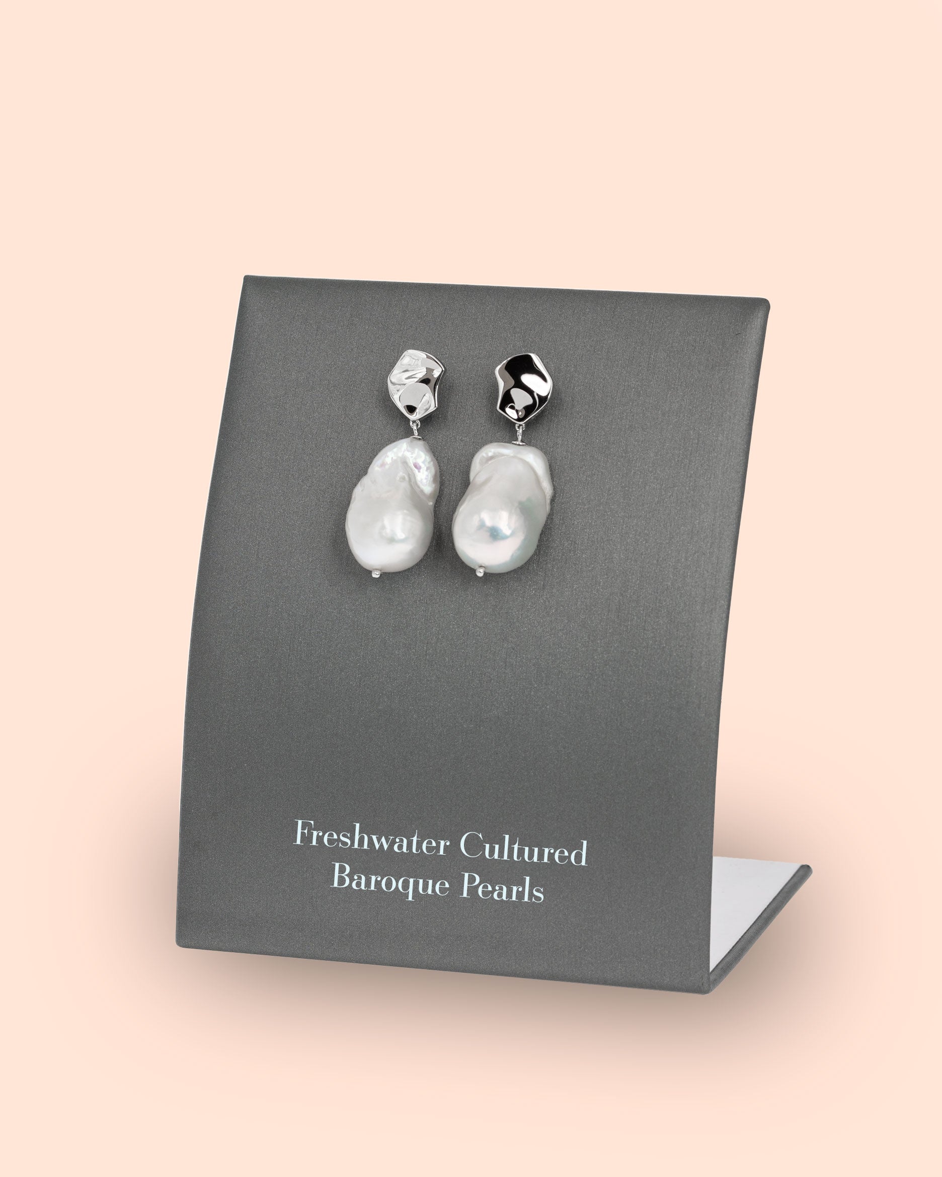 Pendientes de mujer de perlas cultivadas barrocas grandes y plata de ley Secret & You