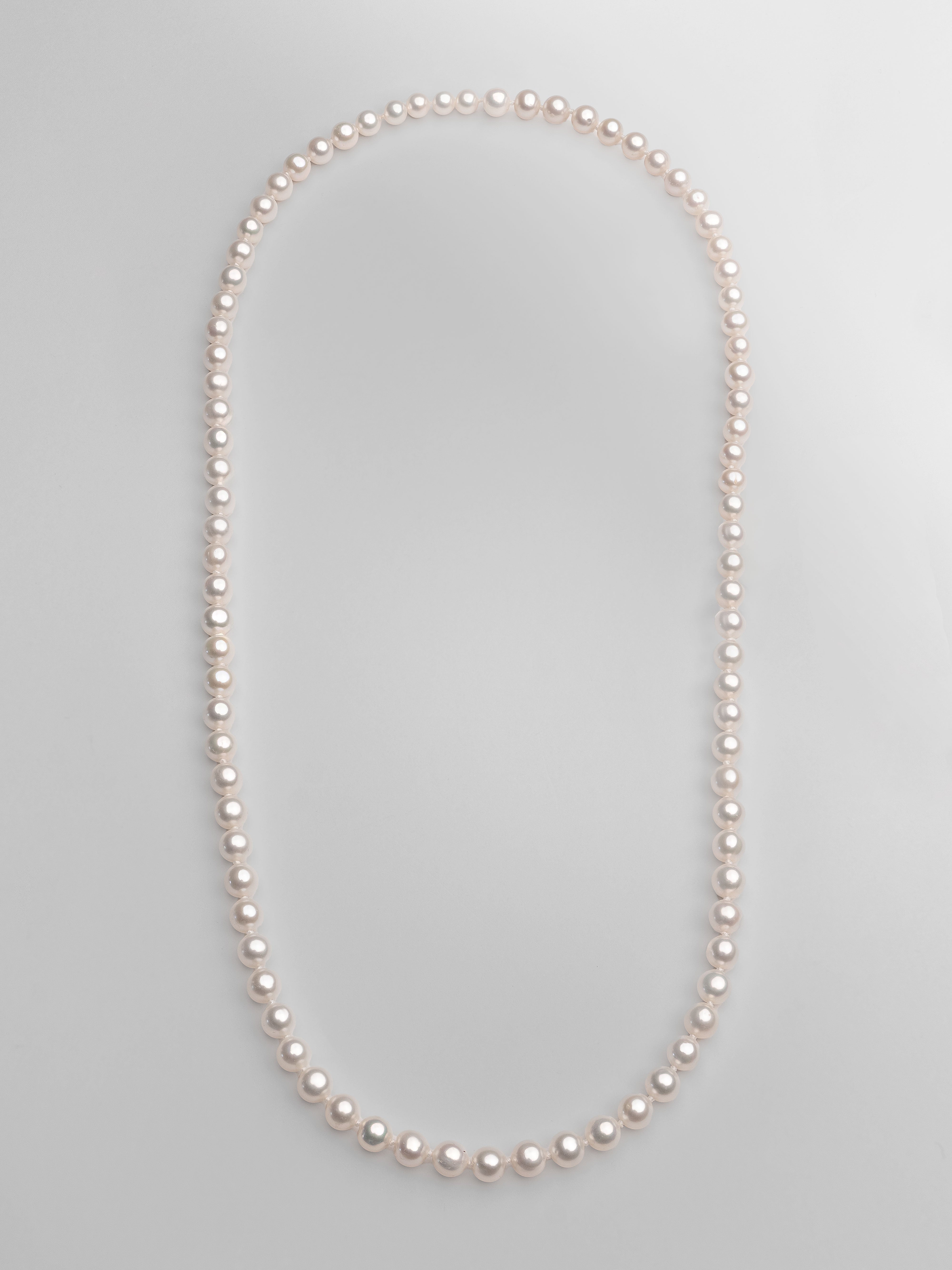 Collar de Perlas Cultivadas de Agua Dulce Redondas de 6,5-7,5 mm | 60 cm de largo