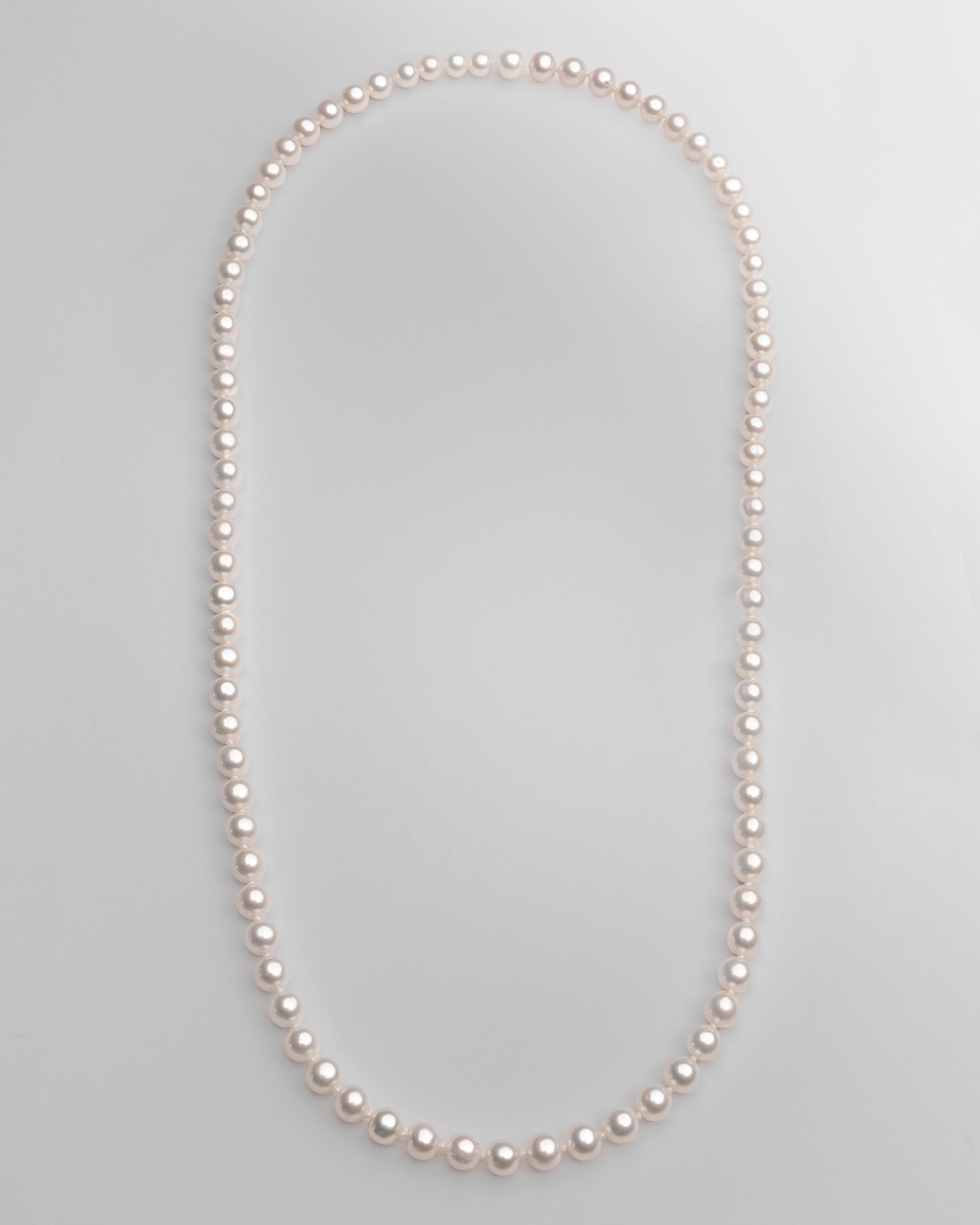Collar de Perlas Cultivadas de Agua Dulce Redondas de 6,5-7,5 mm | 60 cm