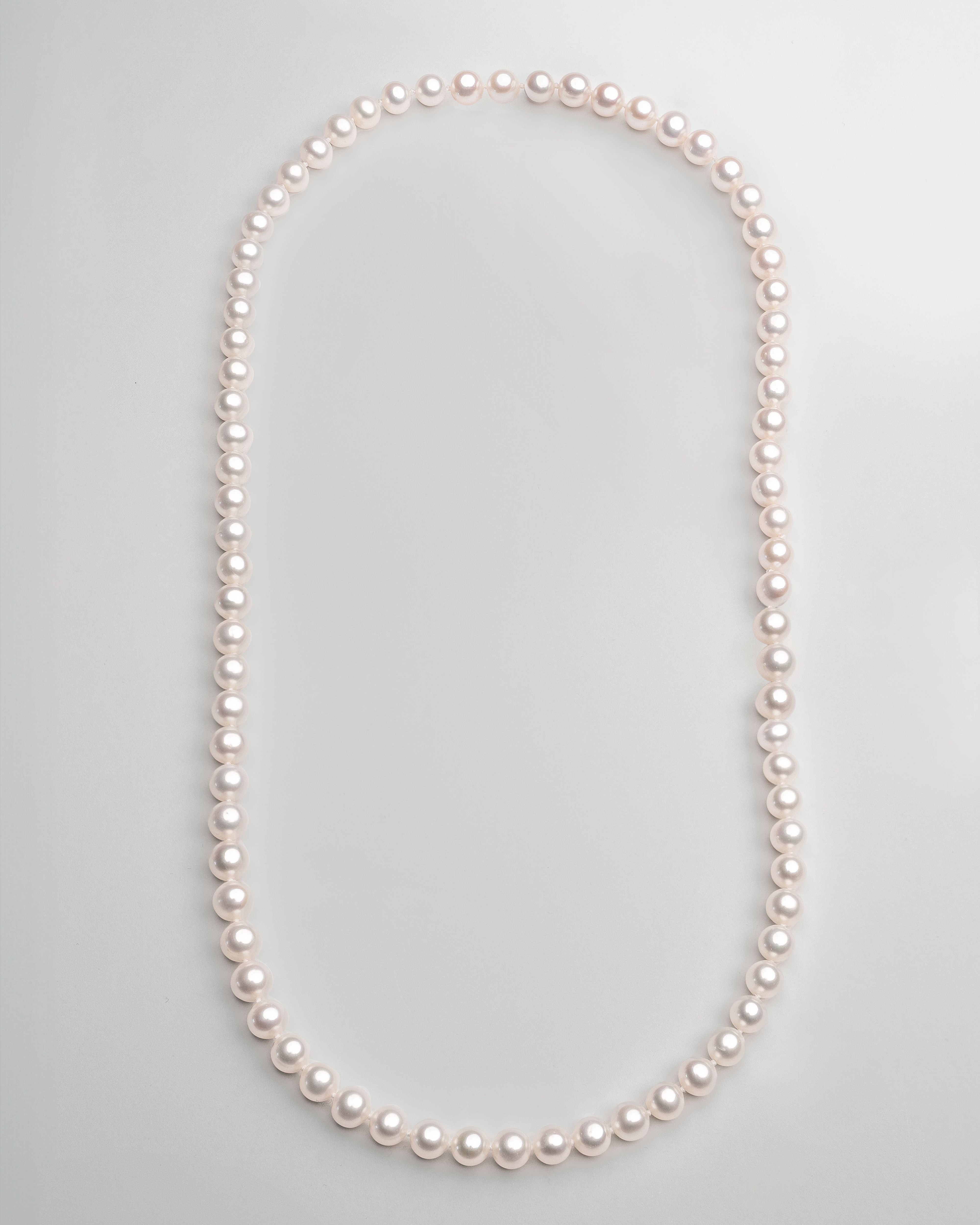 Collar de Perlas Cultivadas de Agua Dulce Redondas de 7,5-8,5 mm | 60 cm