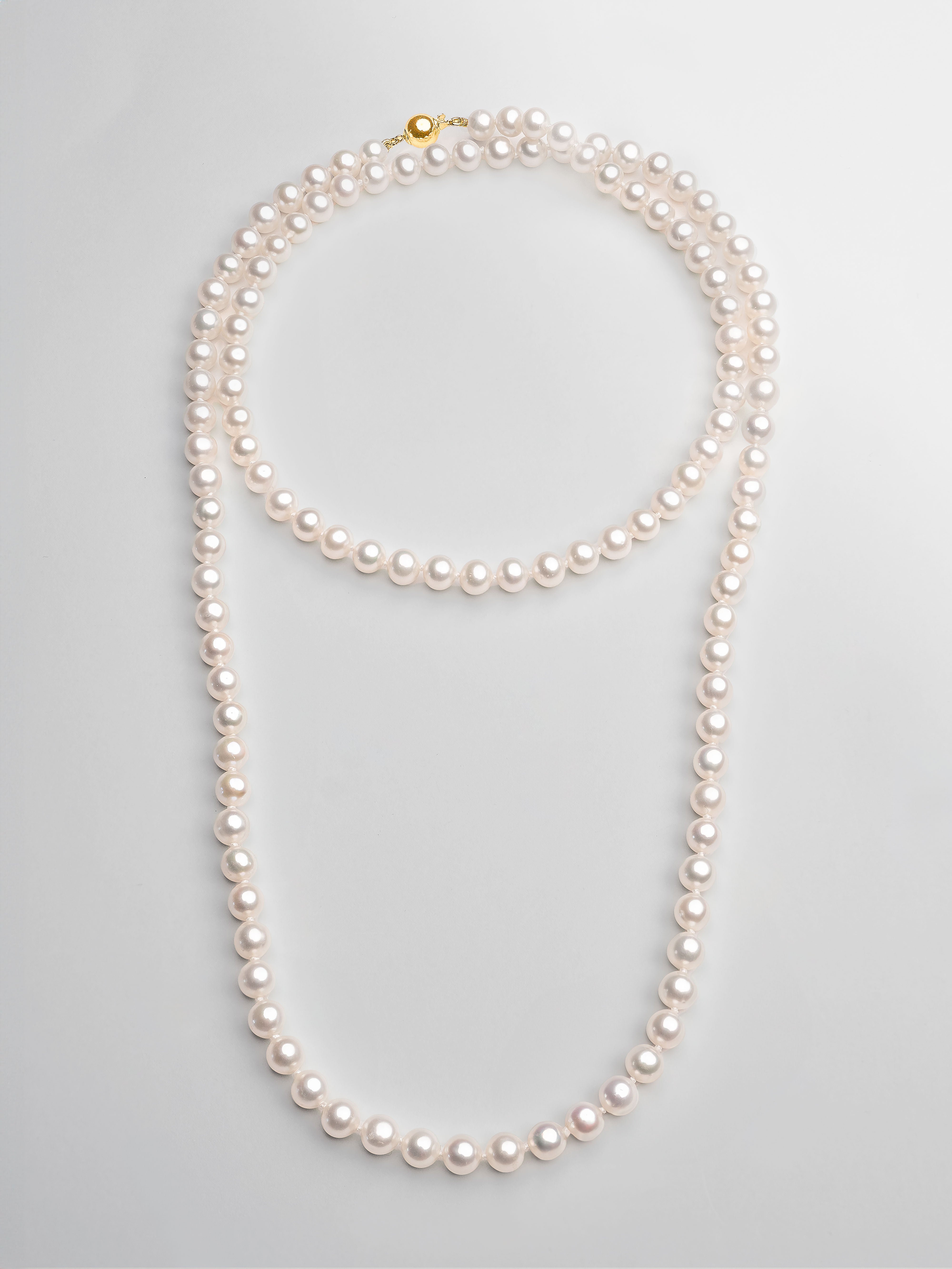 Collar de Perlas Cultivadas de Agua Dulce Redondas de 7,5-8,5 mm