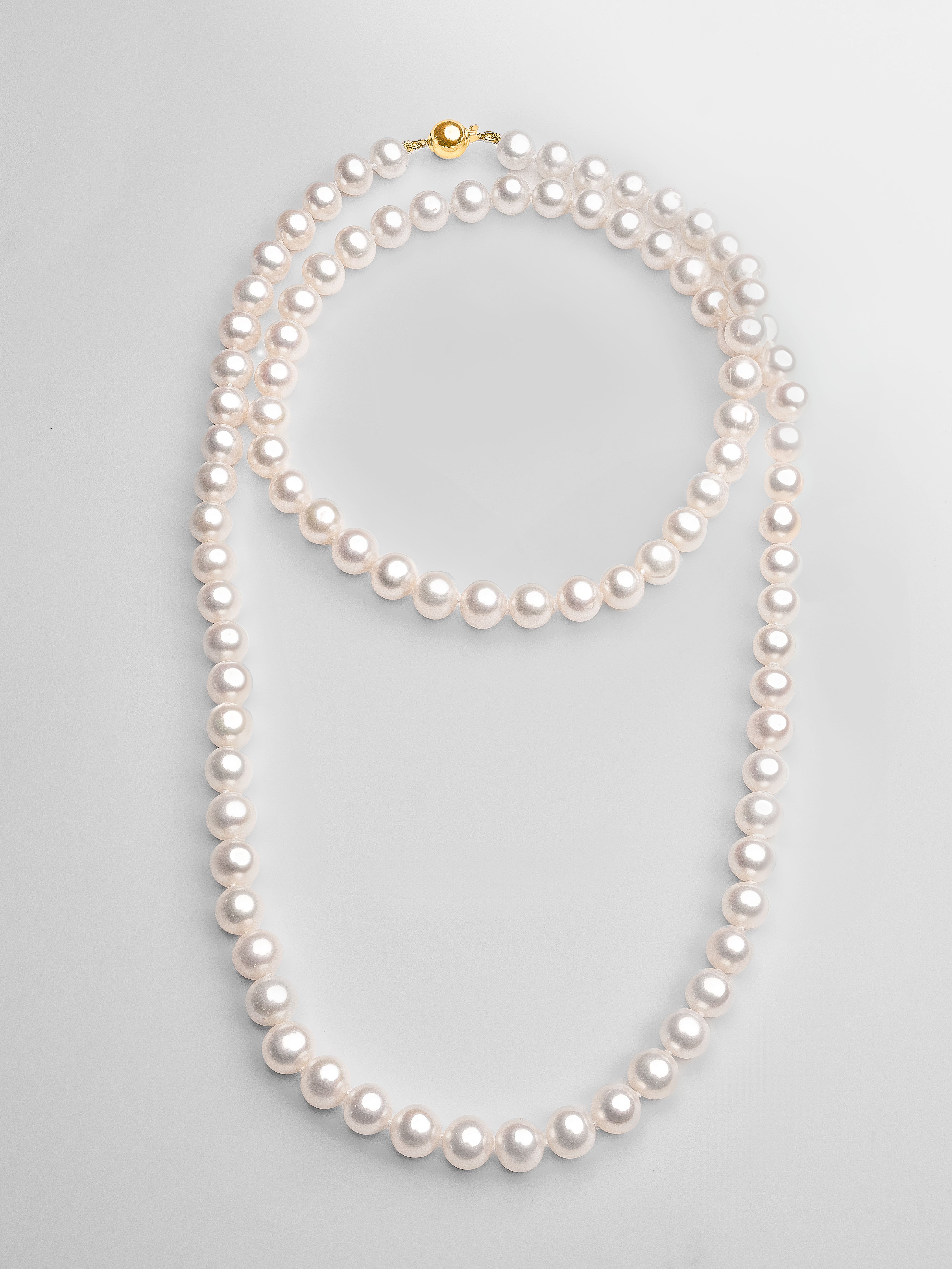 Collar de perlas cultivadas naturales de agua dulce redondas de 8,5 - 9,5 mm