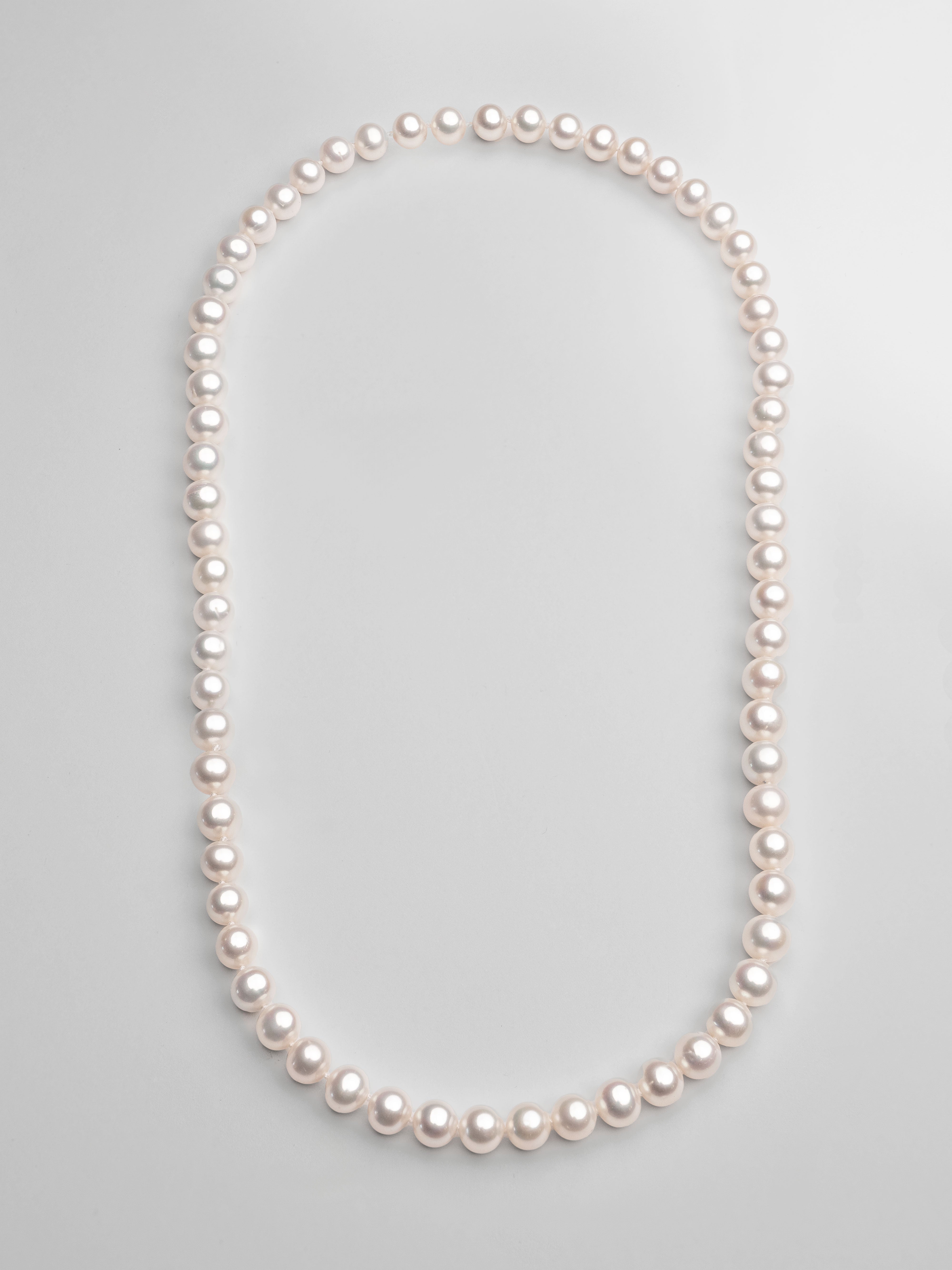 Collana di Perle Coltivate di Acqua dolce Rotonde da 8,5-9,5 mm | 60 cm di lunghezza
