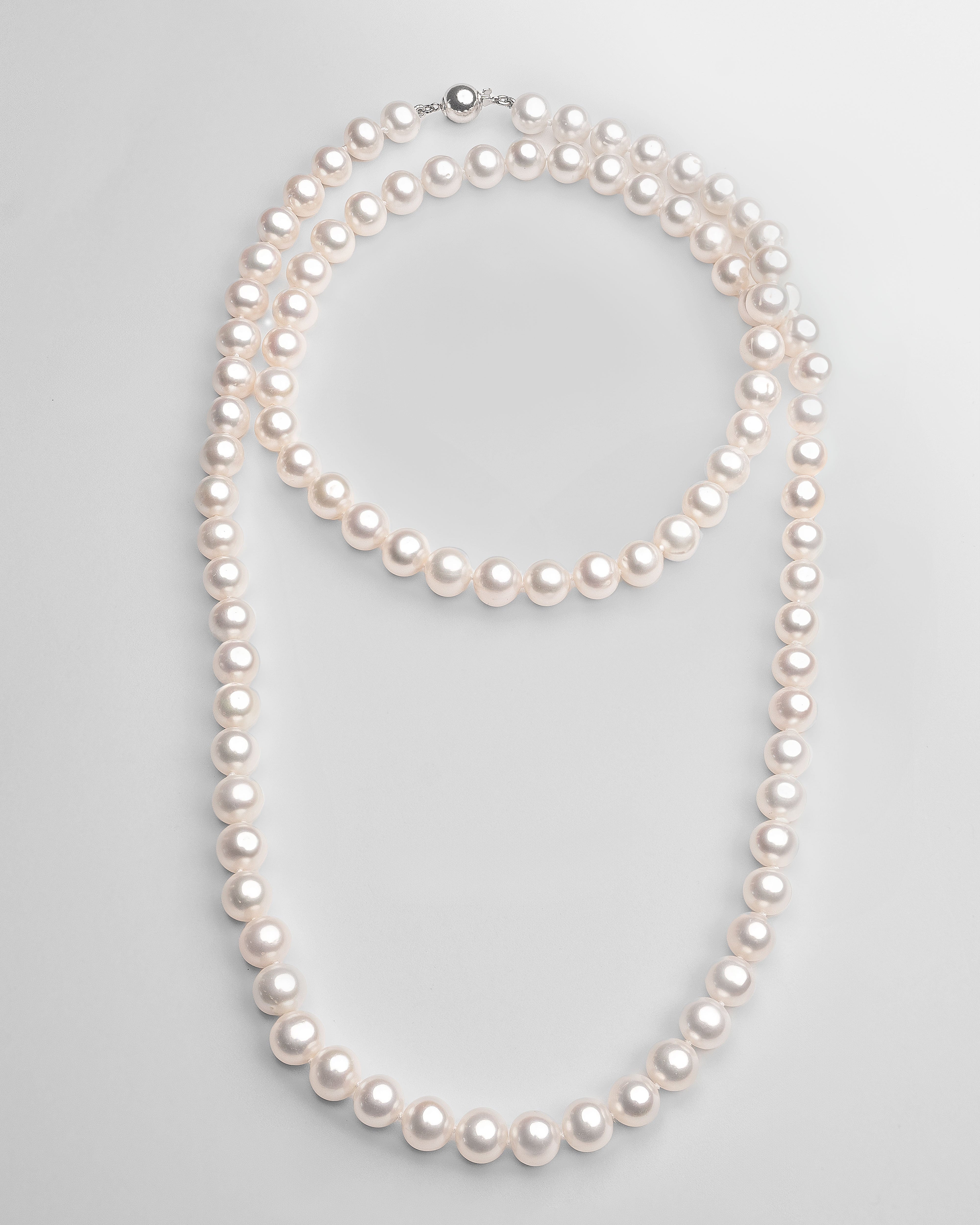 Collar de perlas cultivadas naturales de agua dulce redondas de 8,5 - 9,5 mm