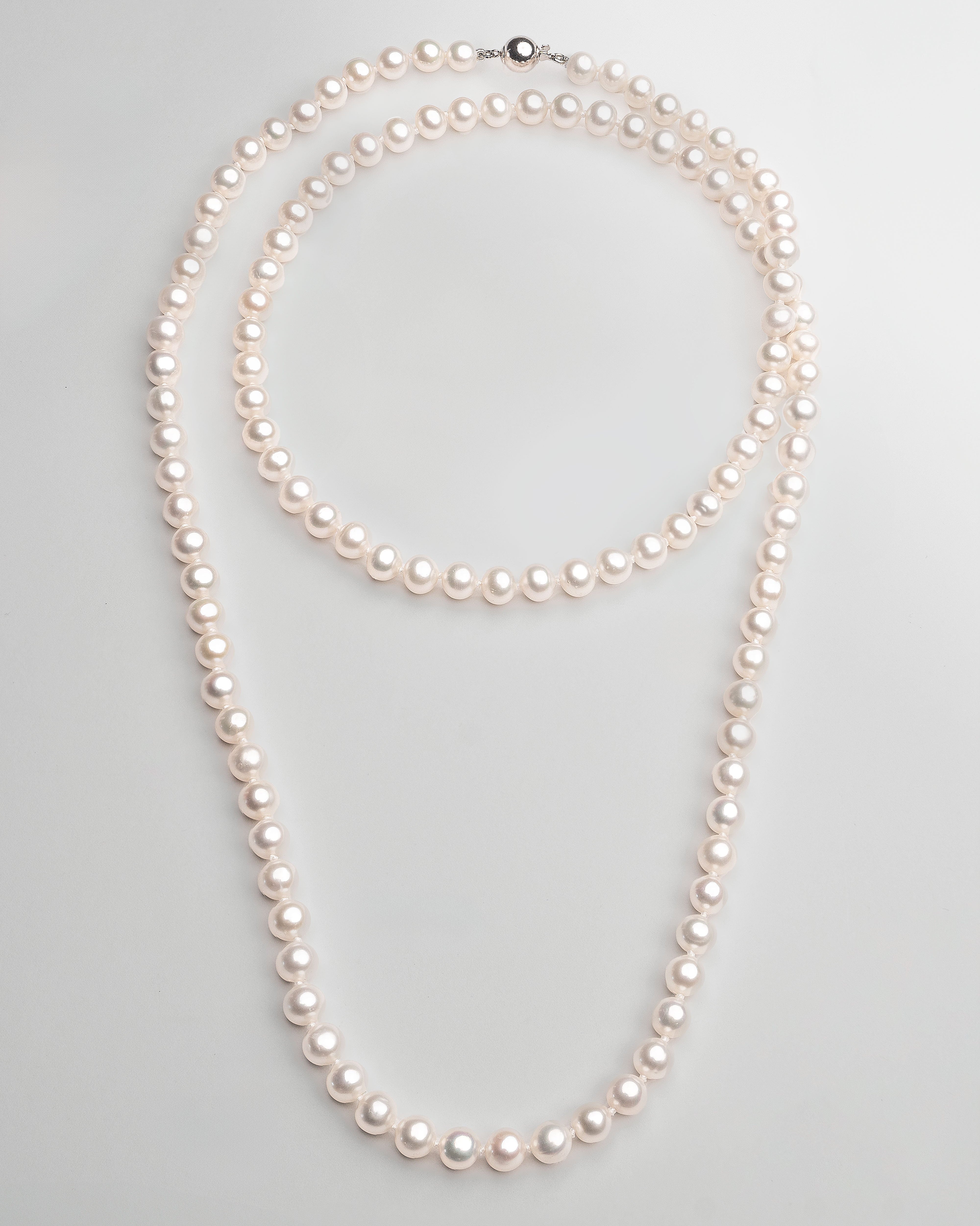 Collar de Perlas Cultivadas de Agua Dulce Redondas de 7,5-8,5 mm