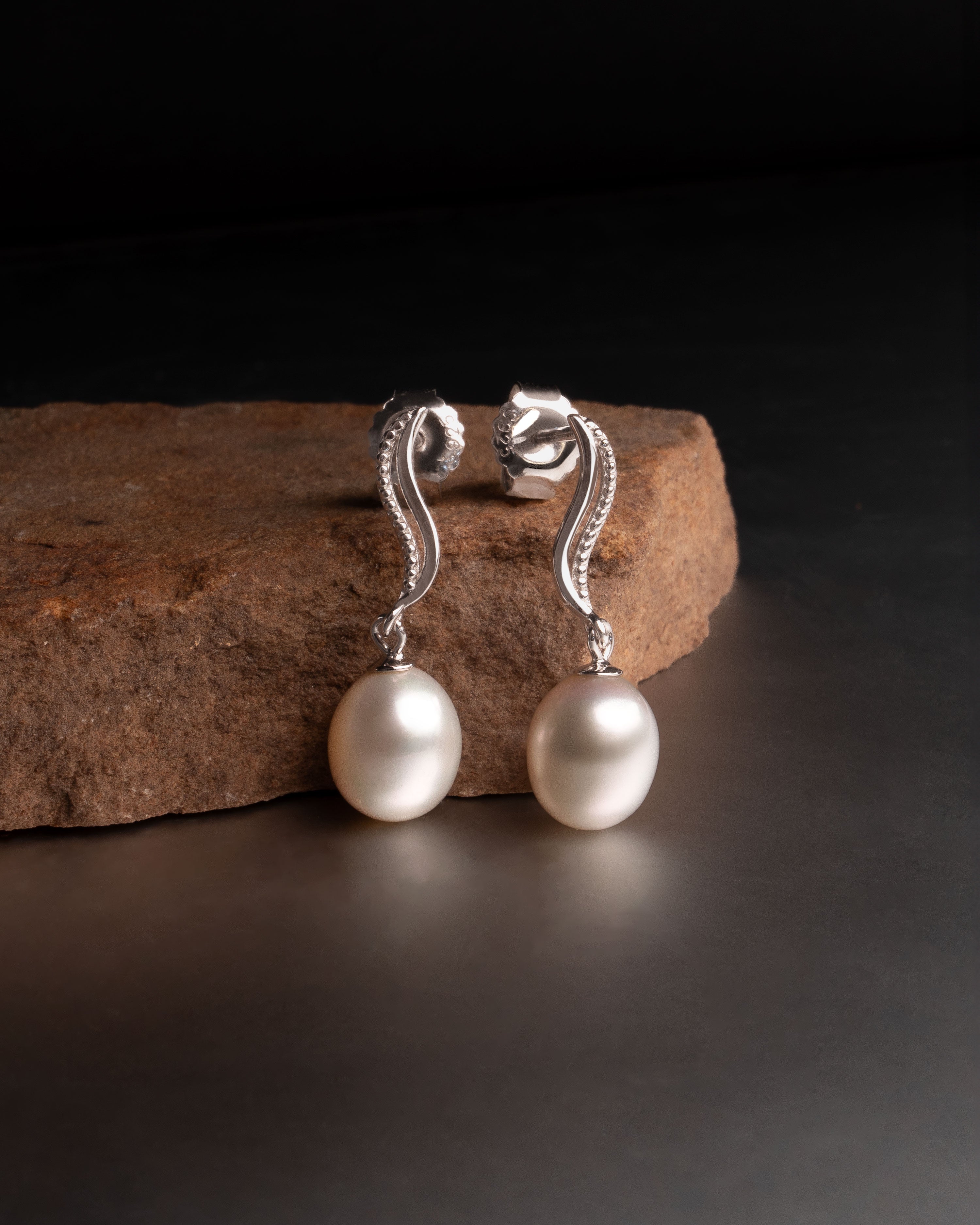 Pendientes Willow perla gota de agua 7-8 mm | Colección Bloom