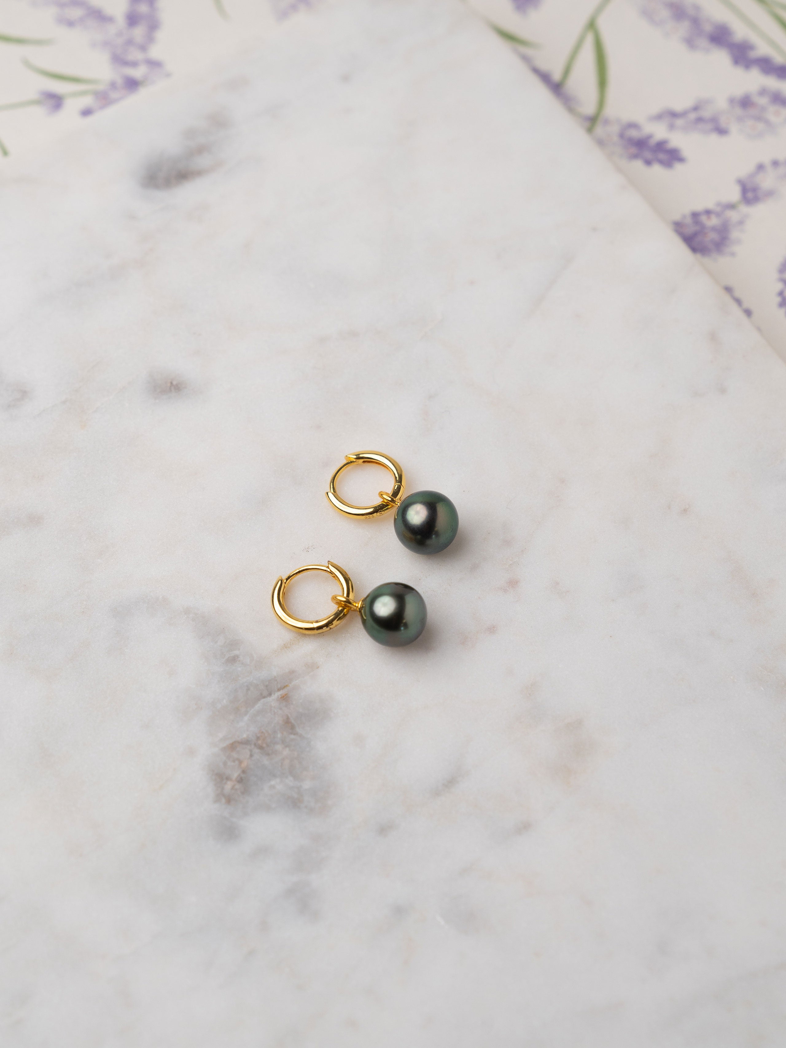 Pendientes de Aro de Oro Vermeil con Perla Tahití - 12 mm