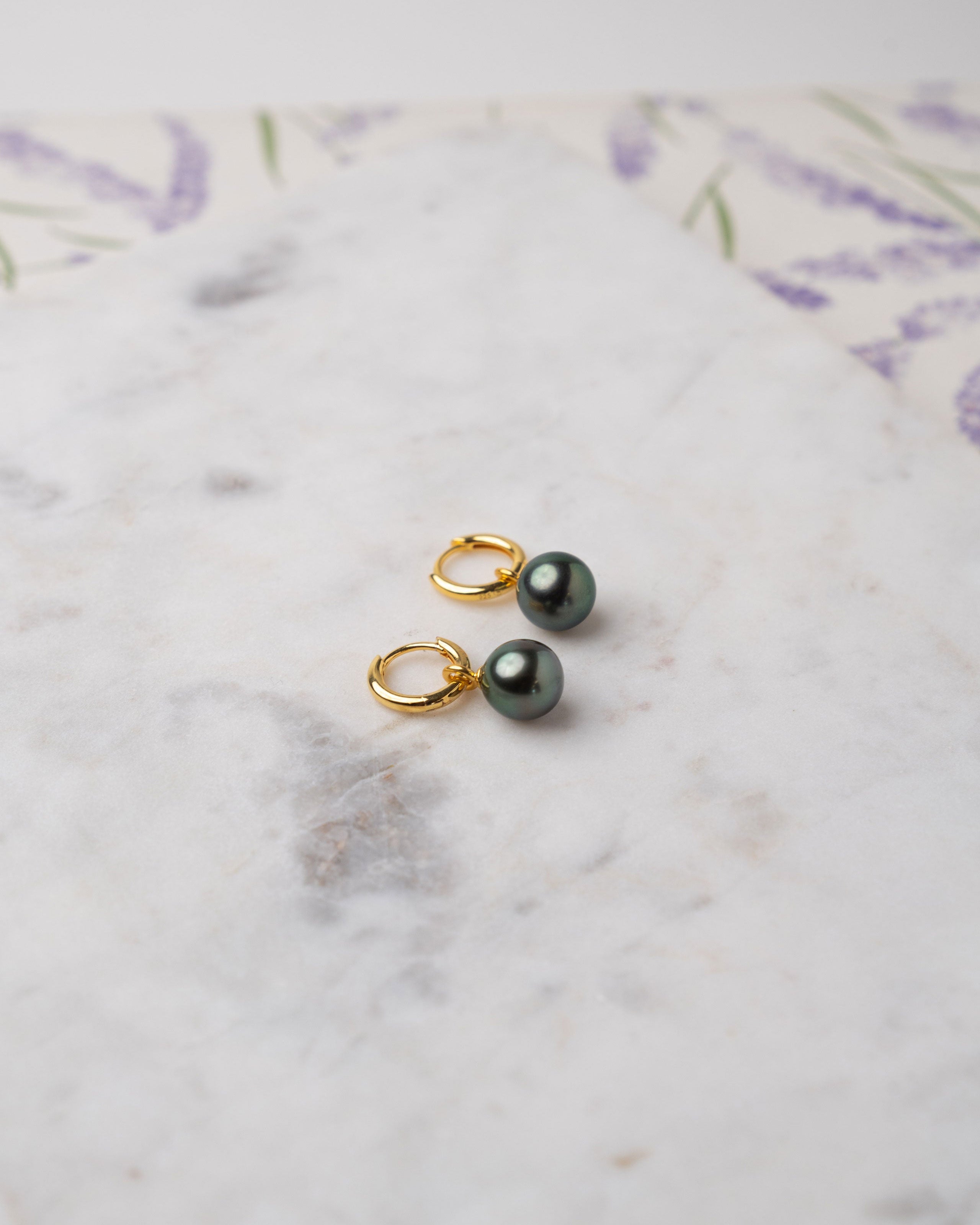 Pendientes de Aro de Oro Vermeil con Perla Tahití - 12 mm