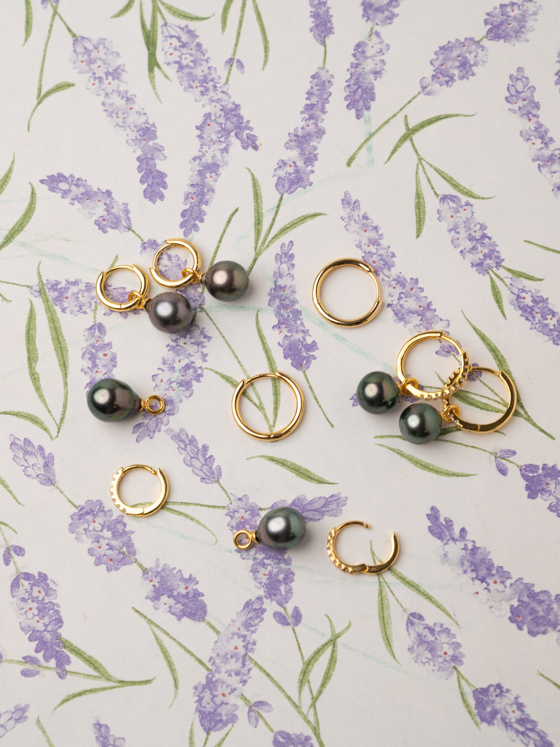 Pendientes de Aro 16 mm de Oro Vermeil con Perla Tahití