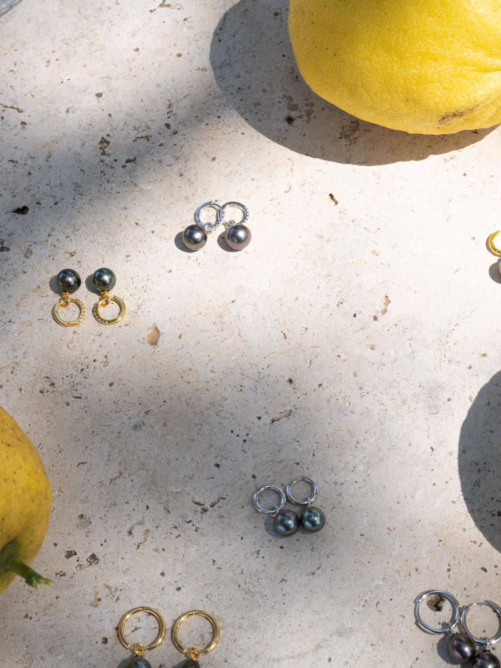 Pendientes de Aro de Oro Vermeil con Perla Tahití - 12 mm