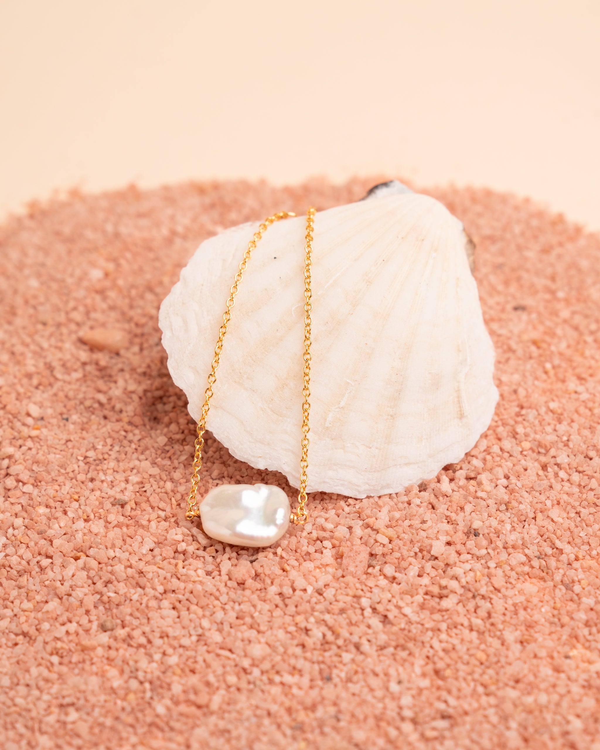 Pulsera con Perla Cultivada de Agua Dulce Keshi de Plata Bañada en Oro 18 K, 11-12 mm Secret & You