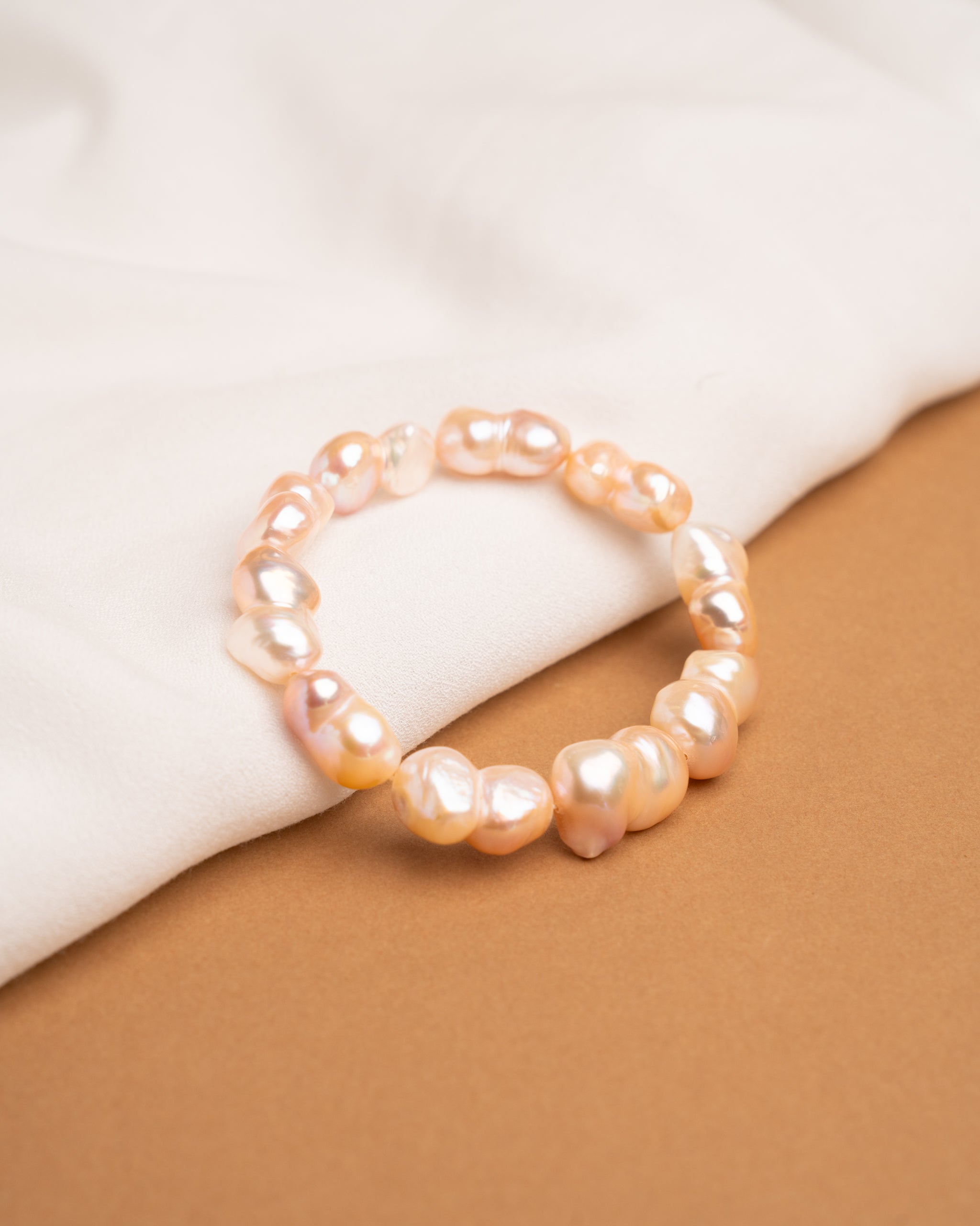 Pulsera Elástica de Perlas Grandes de Agua Dulce Barrocas y Gemelas Rosadas 11-12 mm, 18 cm secret & you