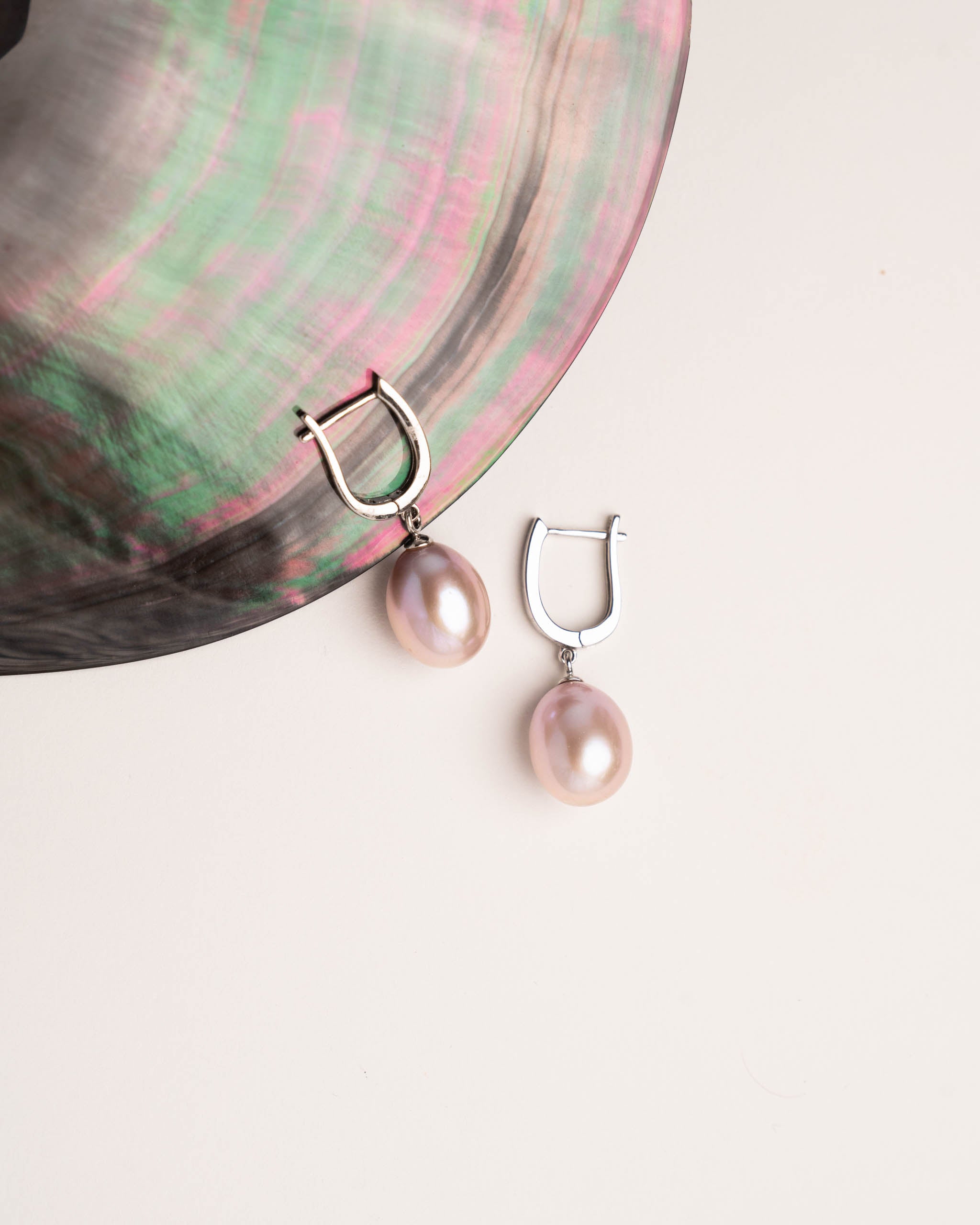 Pendientes de Perlas de Agua Dulce 10-11mm tipo Gota color Lavanda Secret & You