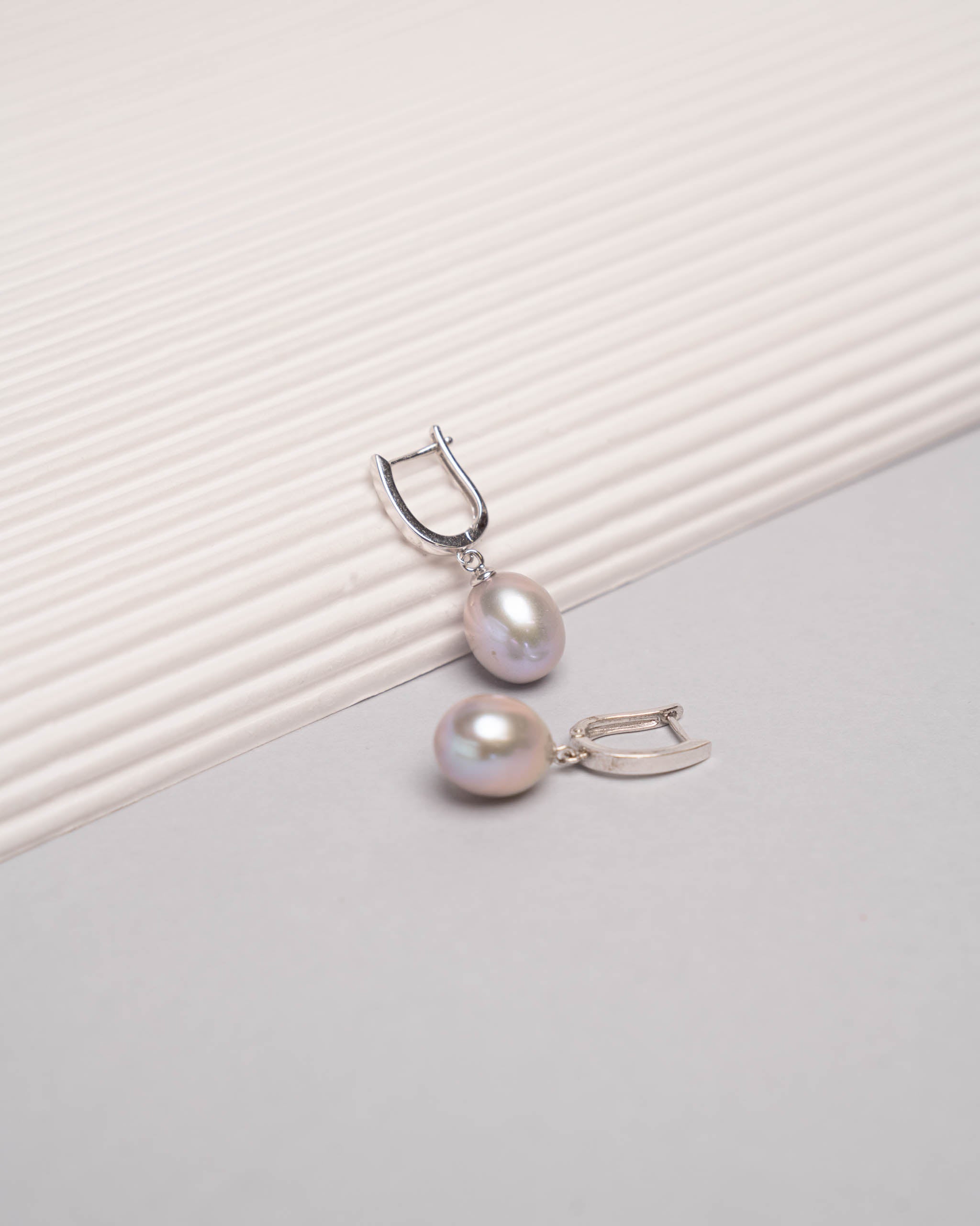 Pendientes de Mujer de Perla Gota Gris y Plata de Ley Secret & You