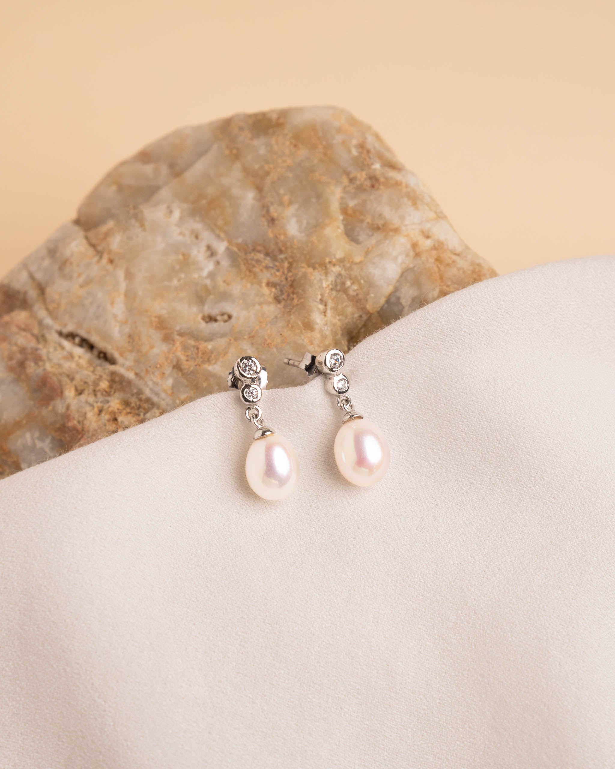 Pendientes de Perlas Gota de Agua Cultivadas y Circonitas de mujer Secret & You