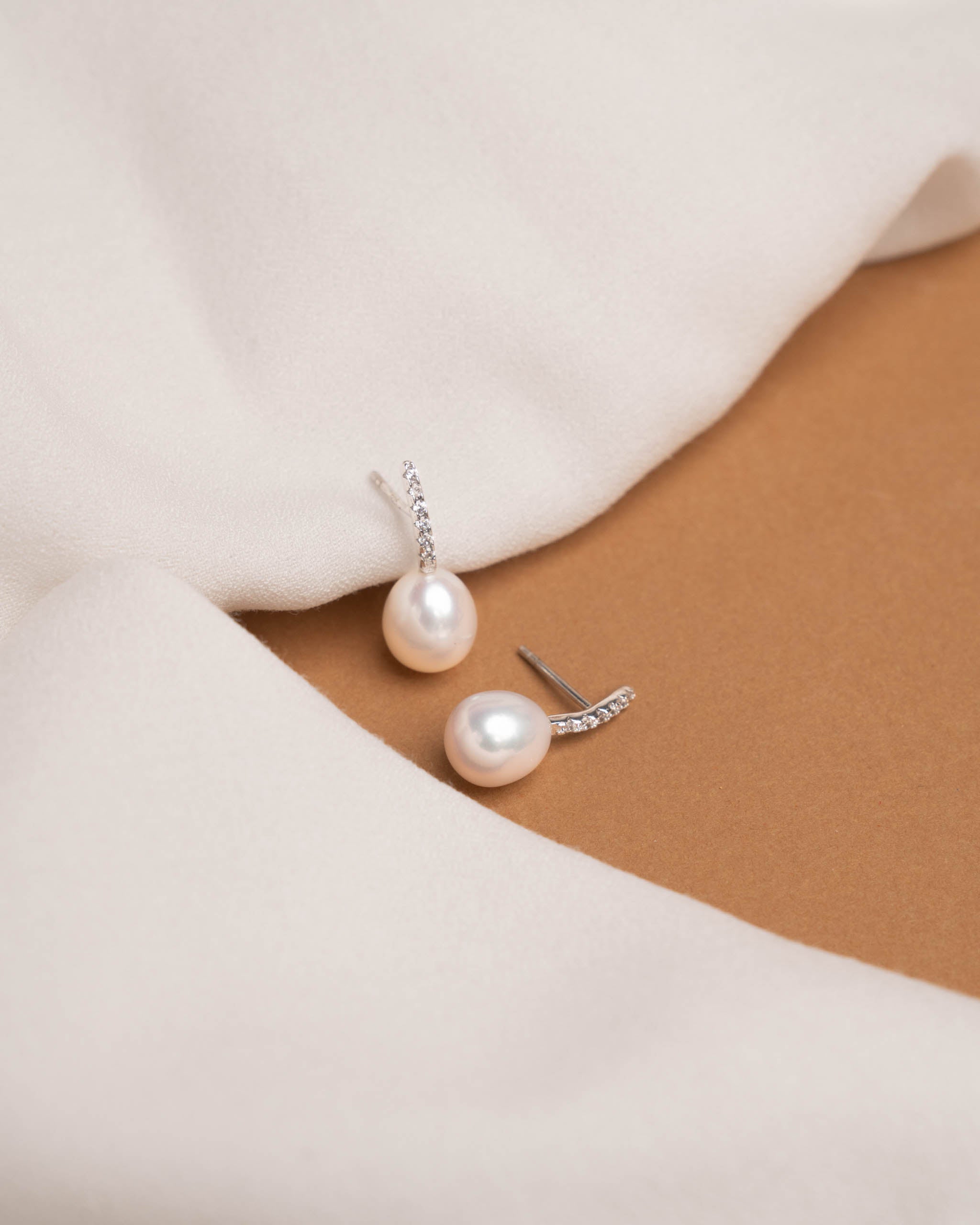 Pendientes de Perlas Gota de Agua Cultivadas y Circonitas de mujer Secret & You