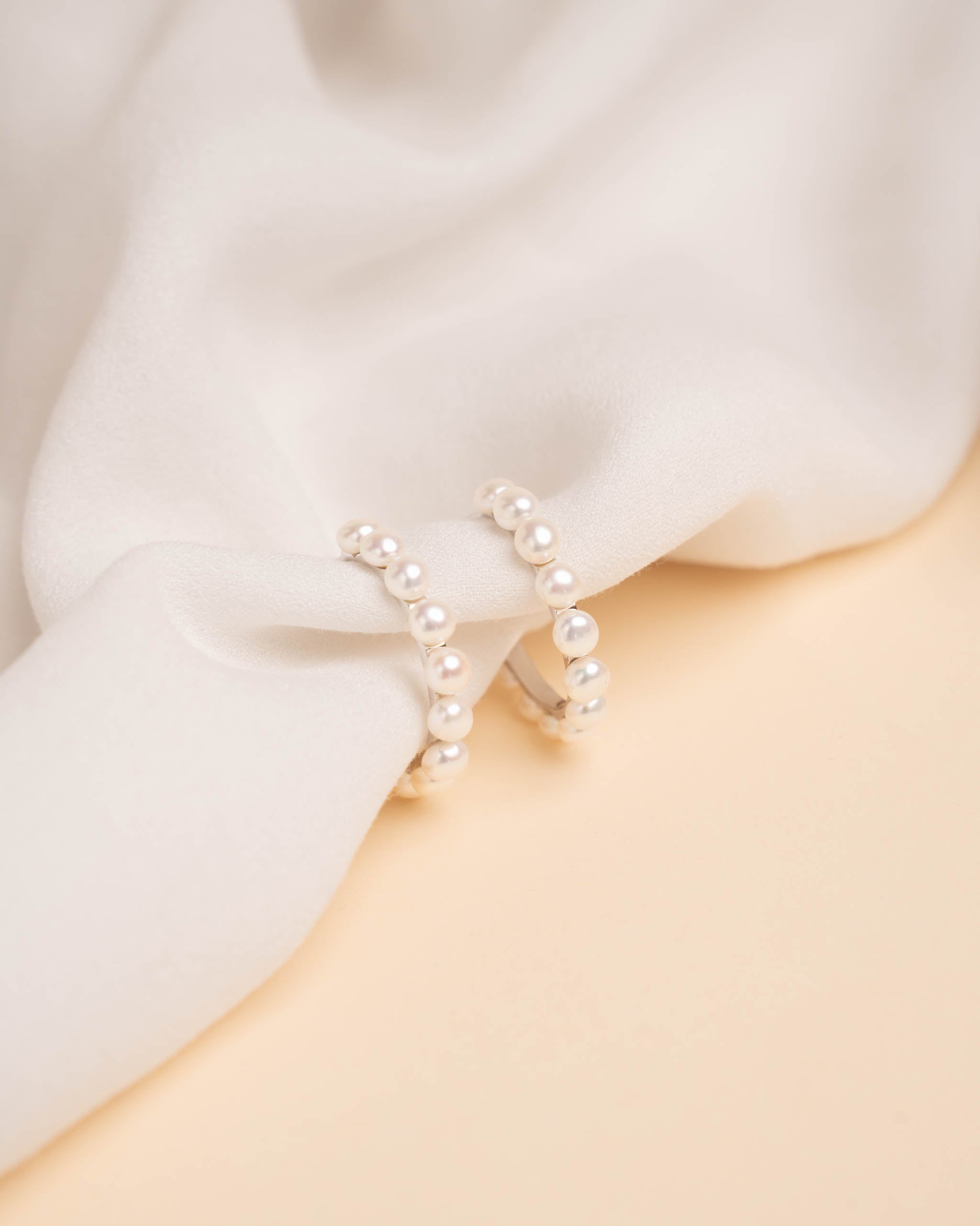 Bouton perle d'eau douce et créoles en argent sterling
