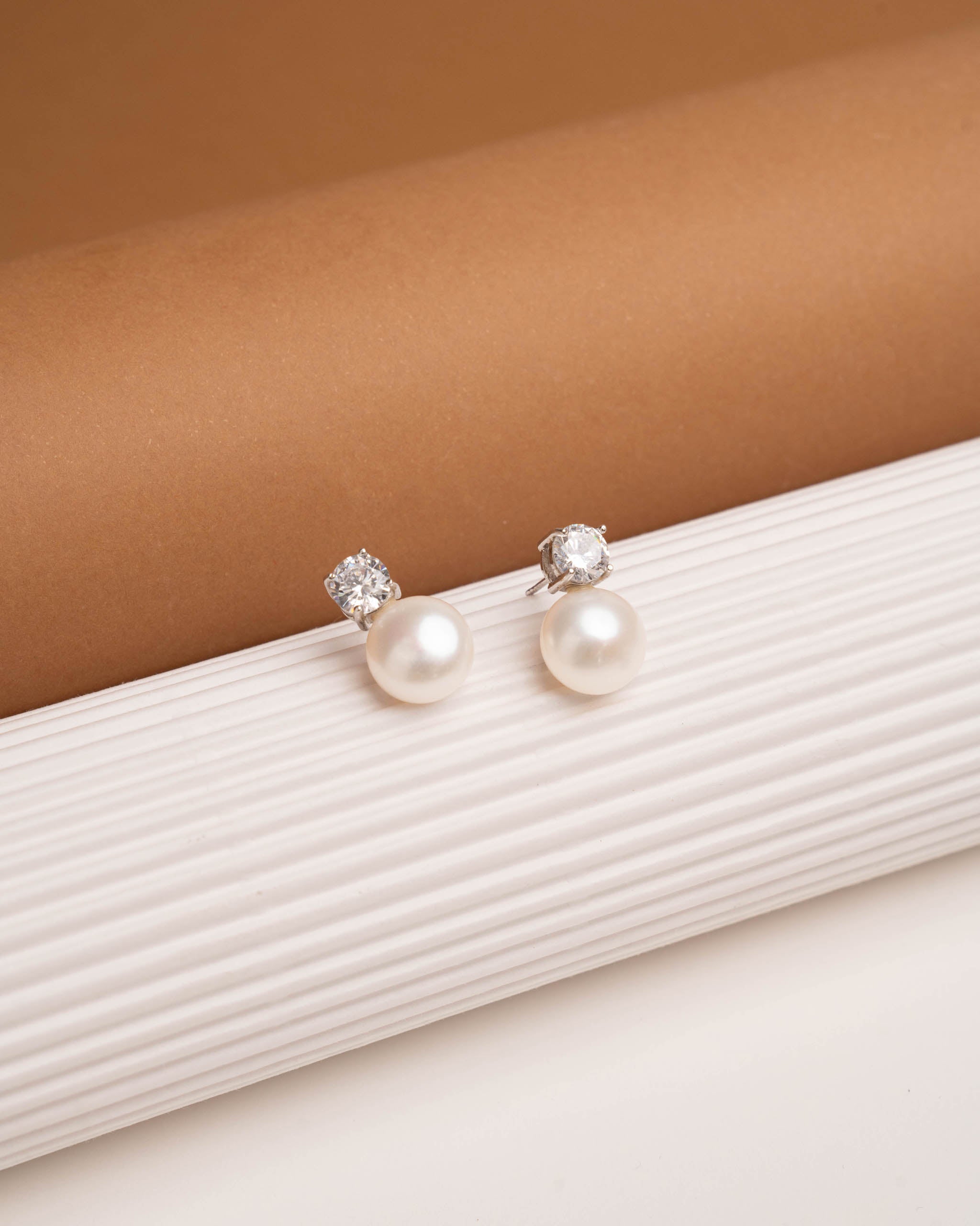 Pendientes de Perlas Tu y Yo con Plata de Ley y Circonitas Secret & You