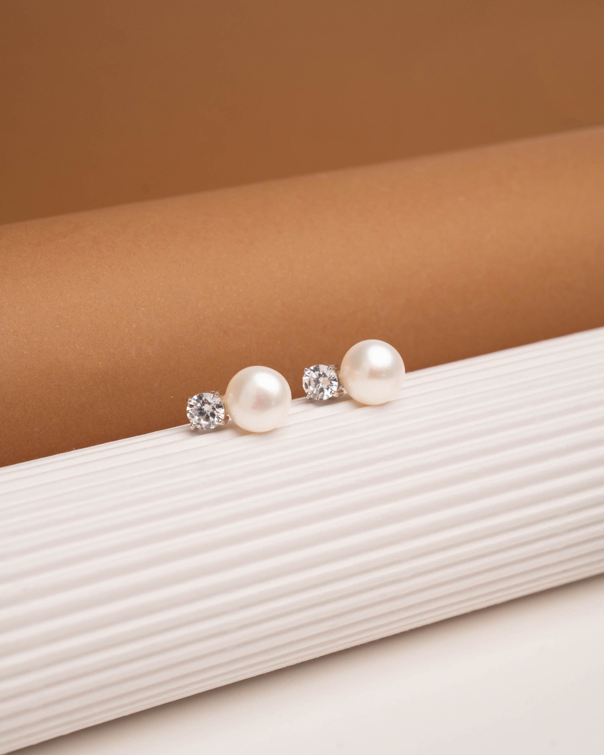 Pendientes de Perlas Tu y Yo con Plata de Ley y Circonitas Secret & You