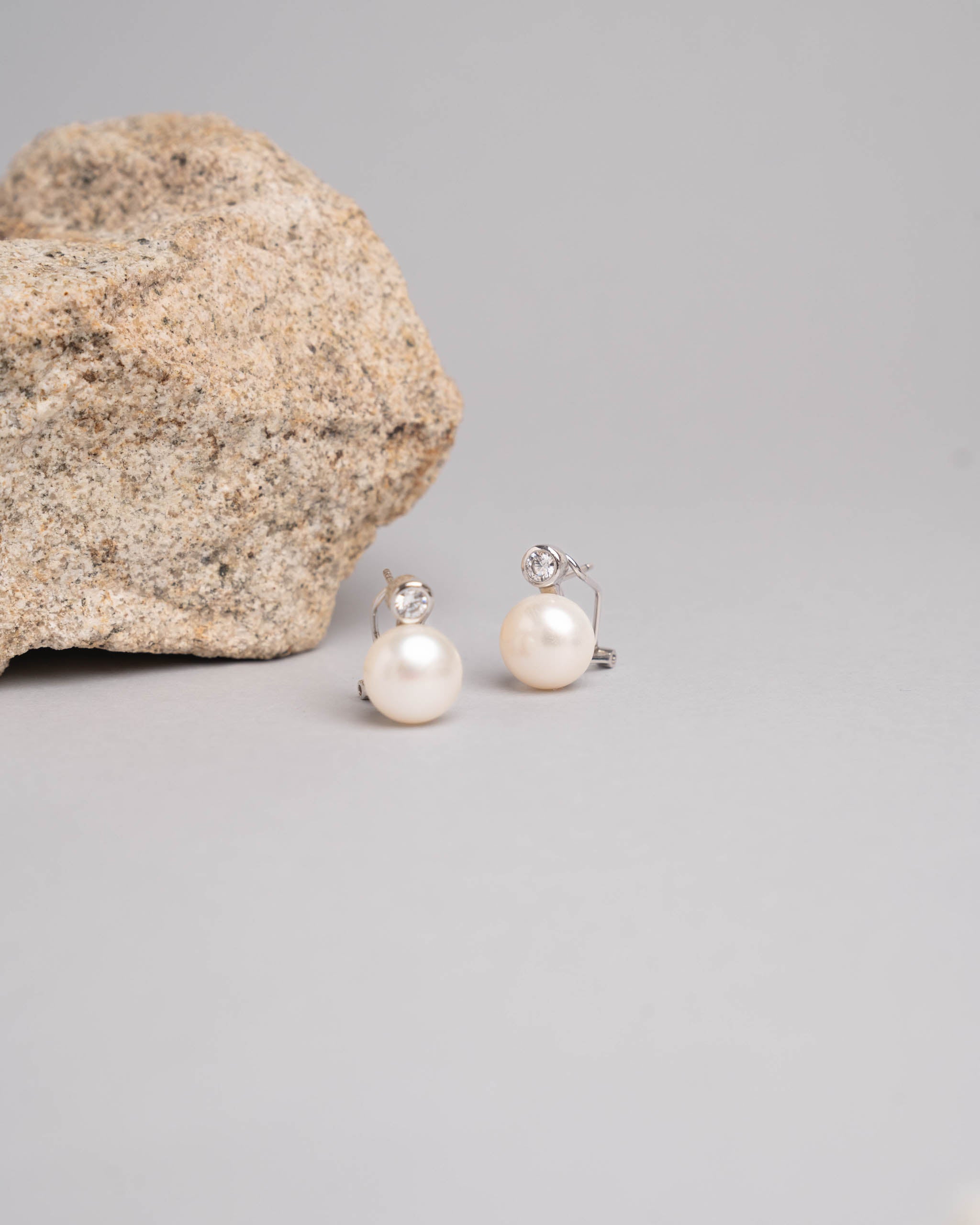 Pendientes de Mujer con Perlas Botón Cultivadas y Circonitas Secret & You
