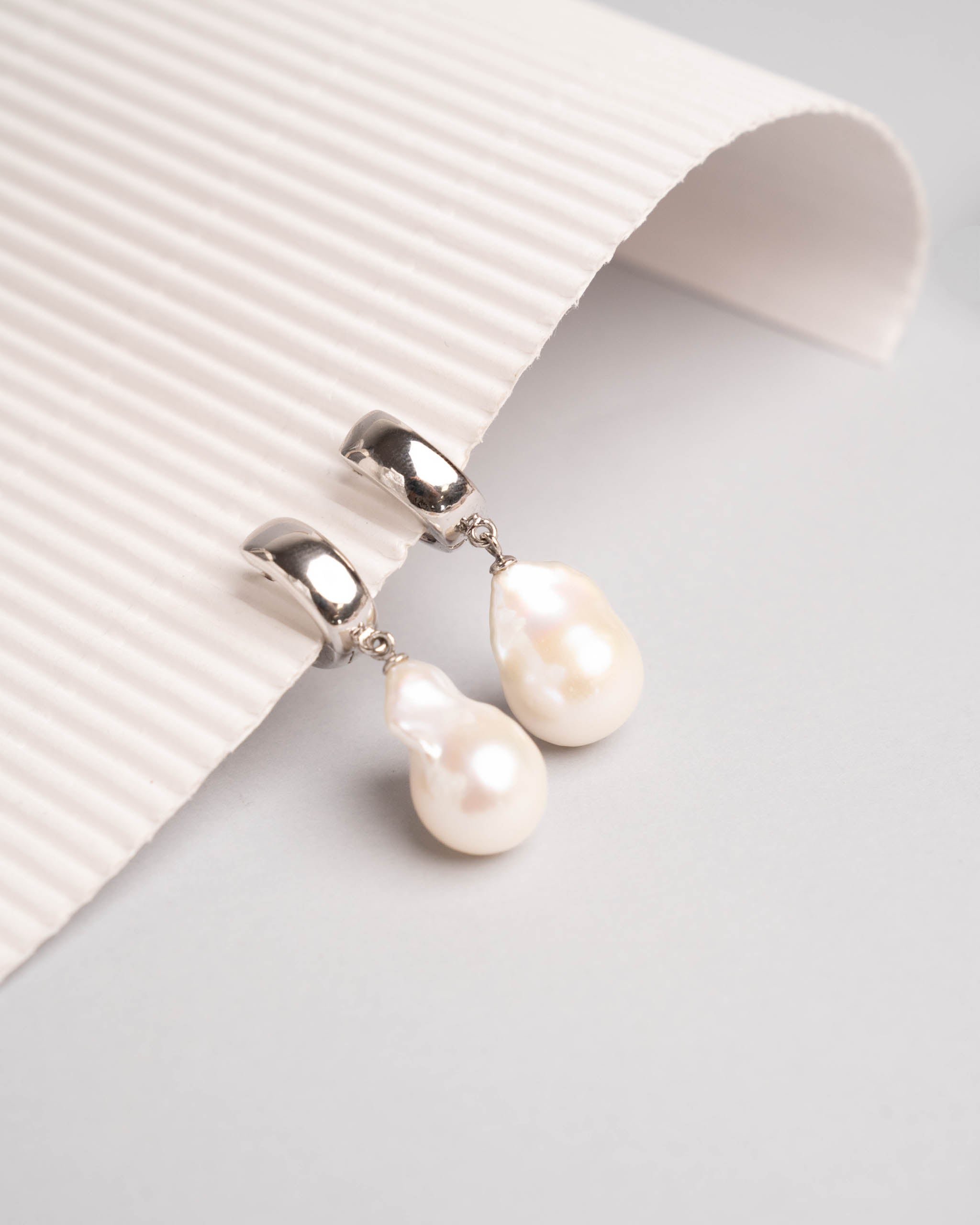 Pendientes de Perlas Barrocas Colgantes XL con Plata de Ley Secret & You