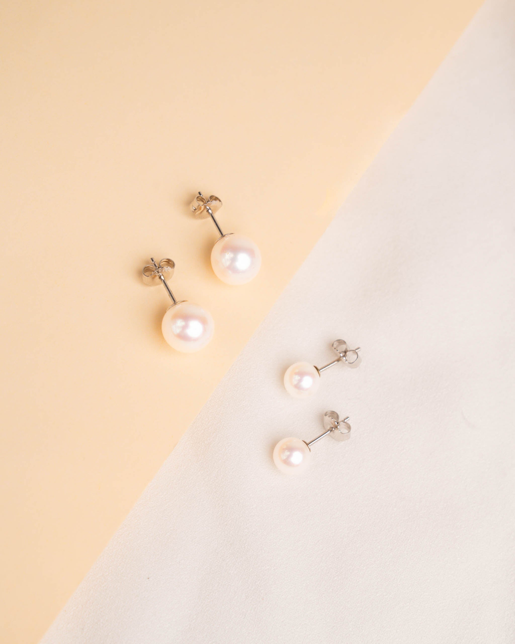 Pendientes de Perlas Redondas Cultivadas y Plata de Ley Secret & You 7-7'5mm