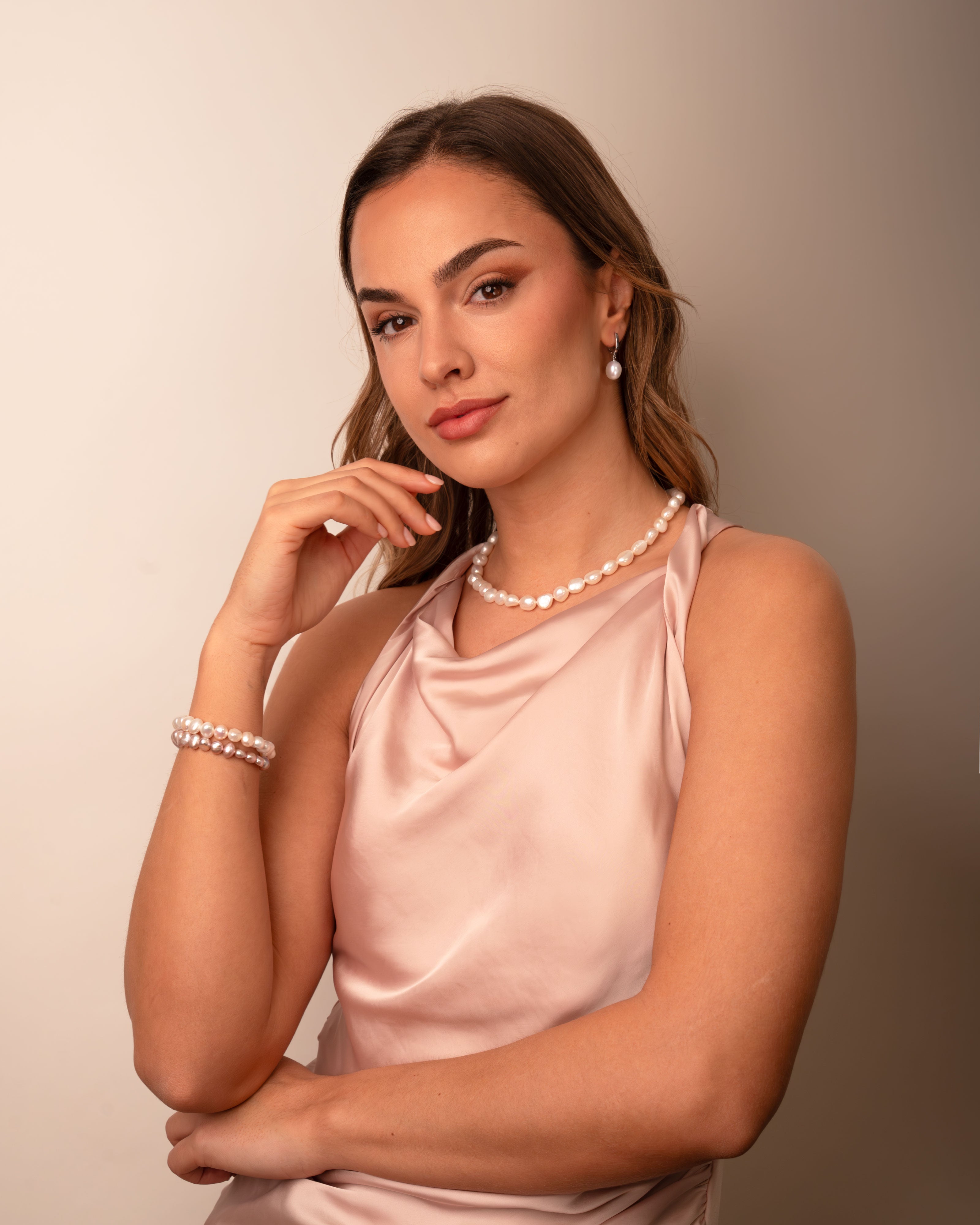 pendientes de perlas gota de agua blancas de mujer Secret & You