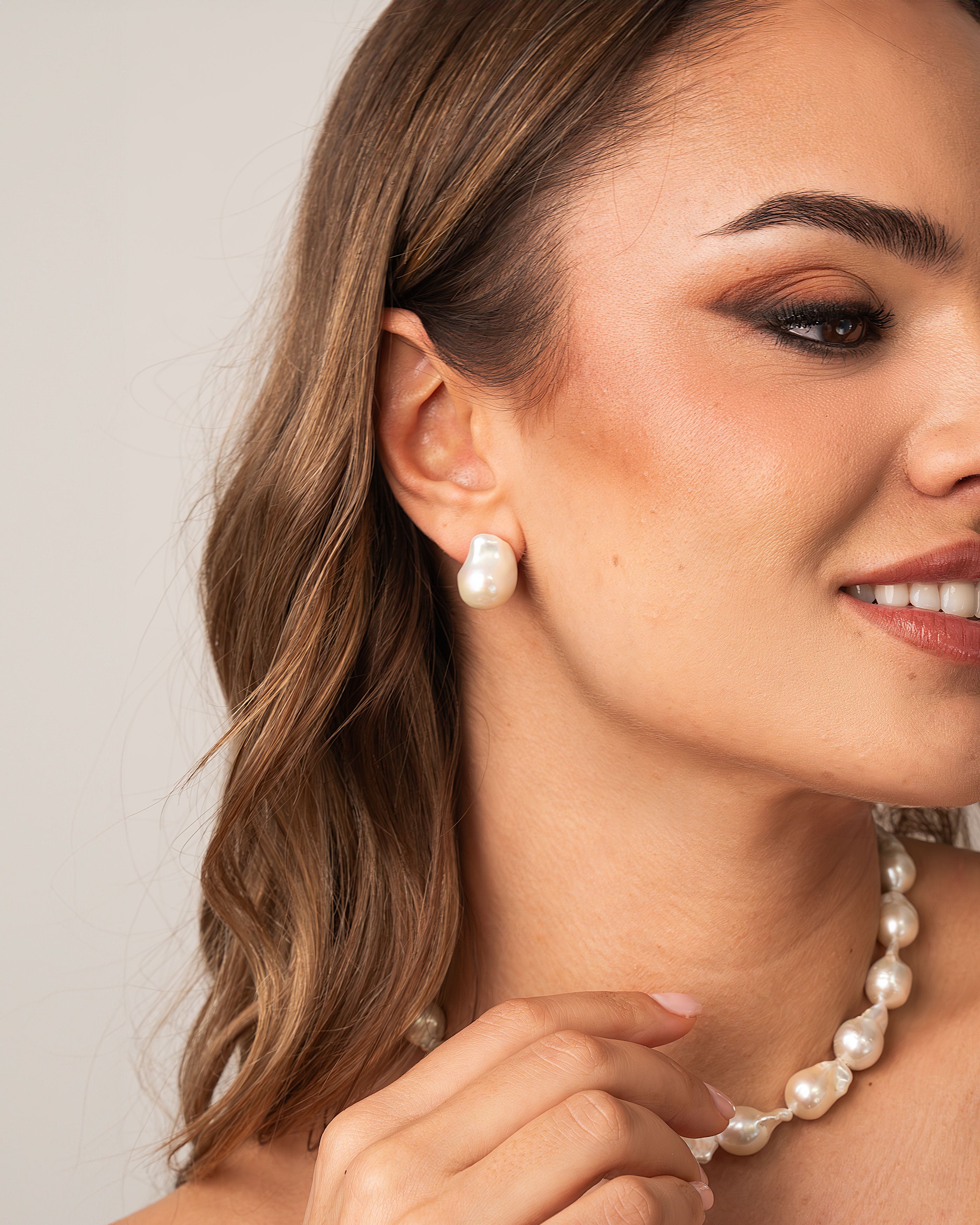 Foto Collar de Perlas de Agua Dulce Barrocas fIREBALL de 10-12mm