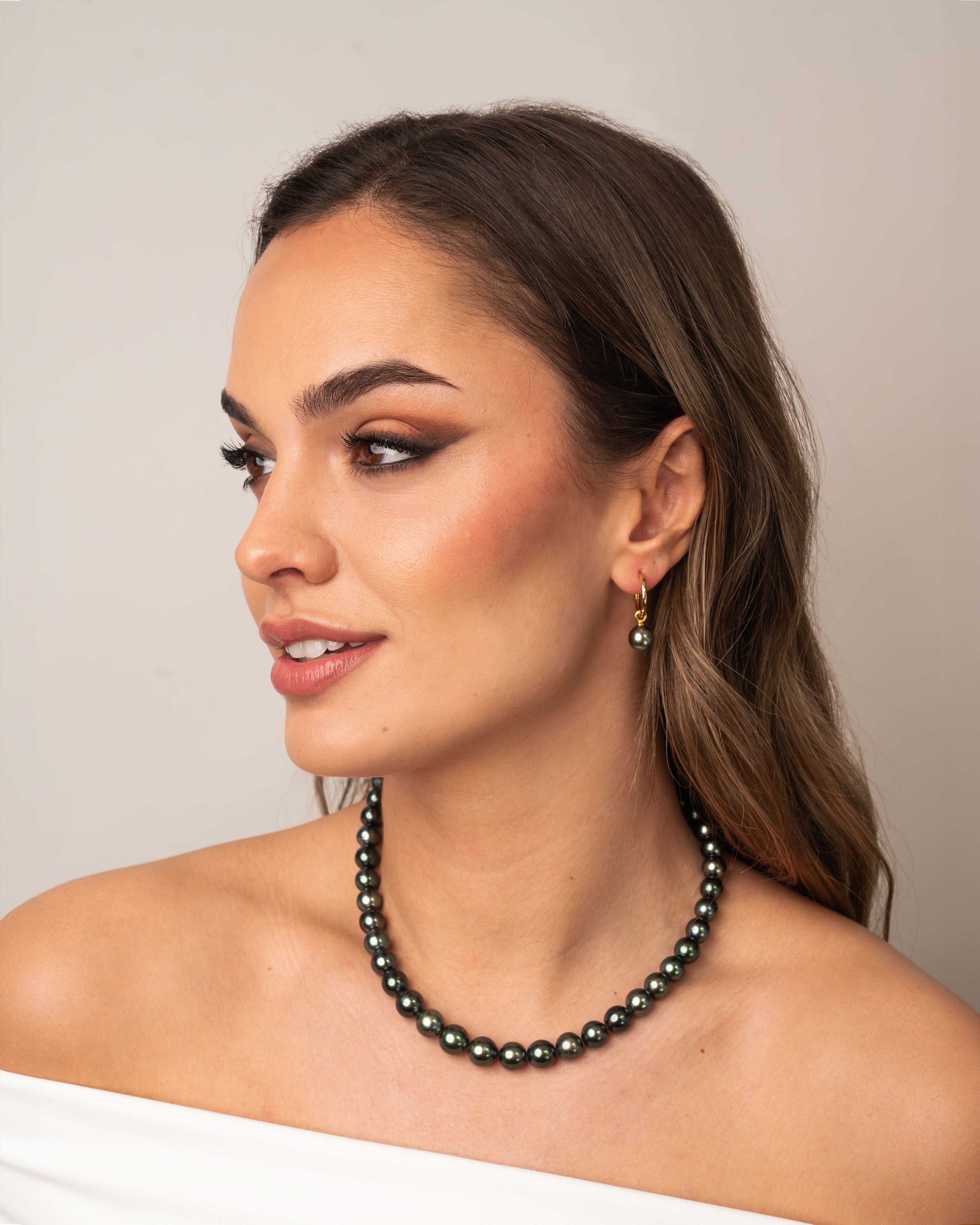 Pendientes de Aro 16 mm de Oro Vermeil con Perla Tahití
